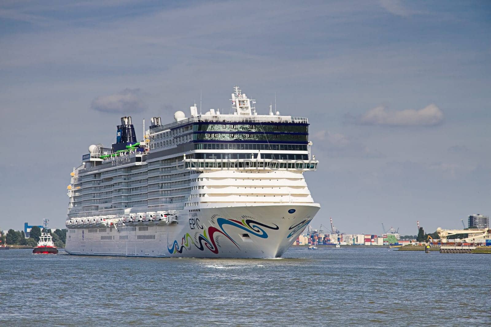 New cruise ship leaving Rotterdam, June 21-2010