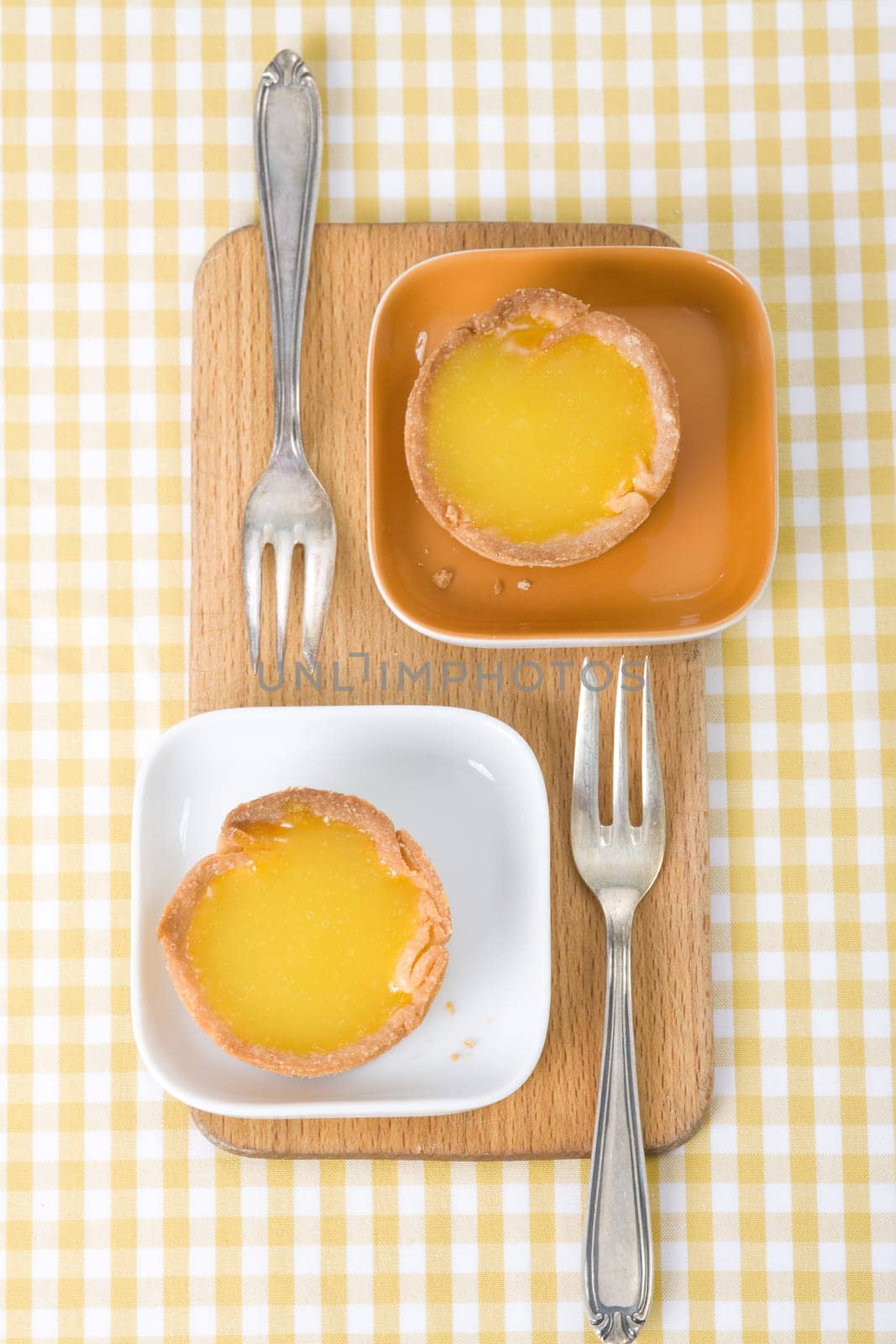Two orange tarts