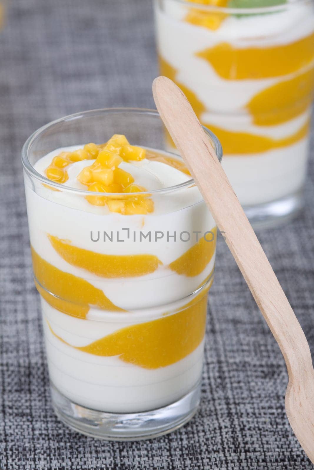 Yoghurt with spoon