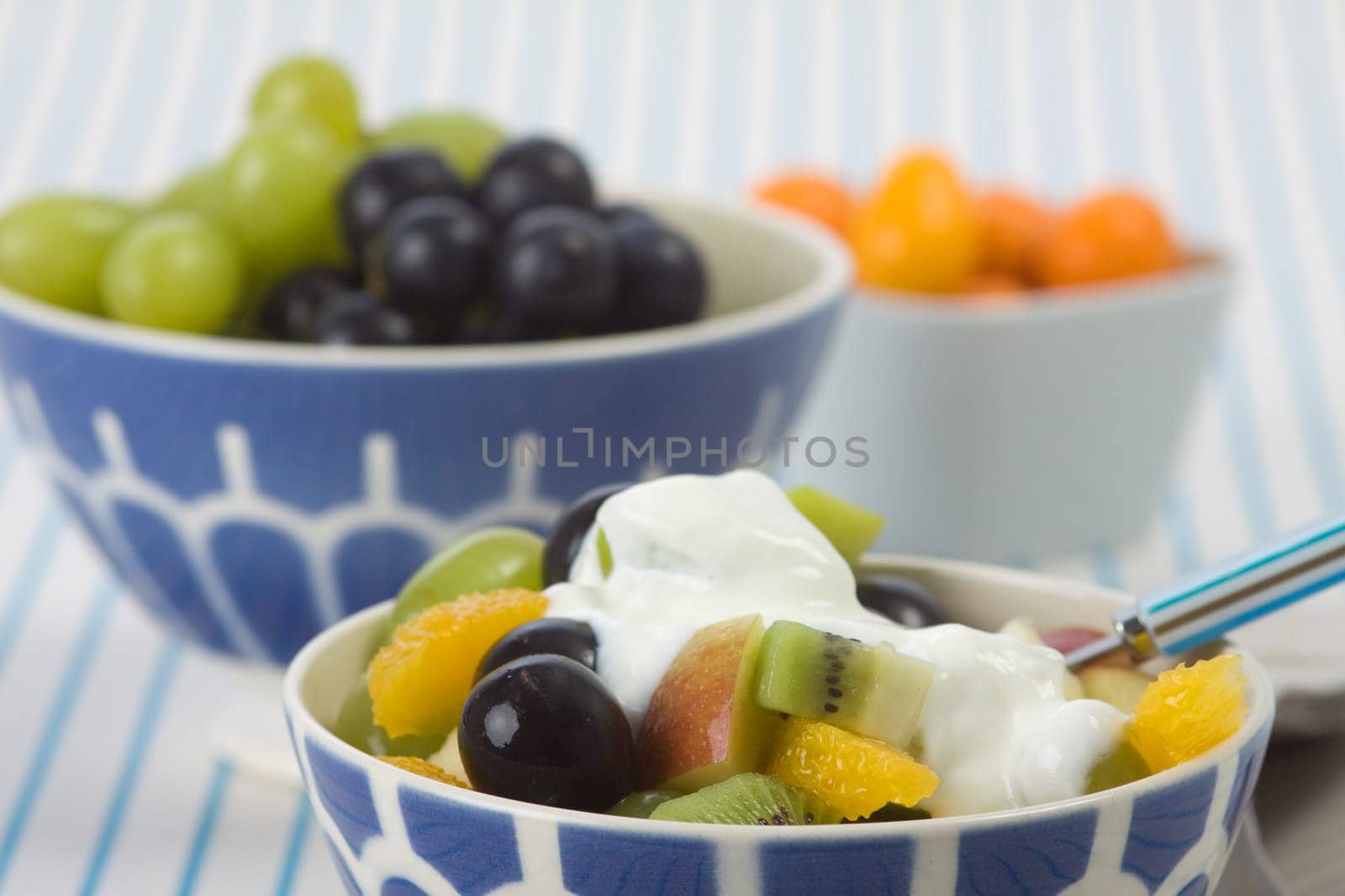 Fruits with yoghurt