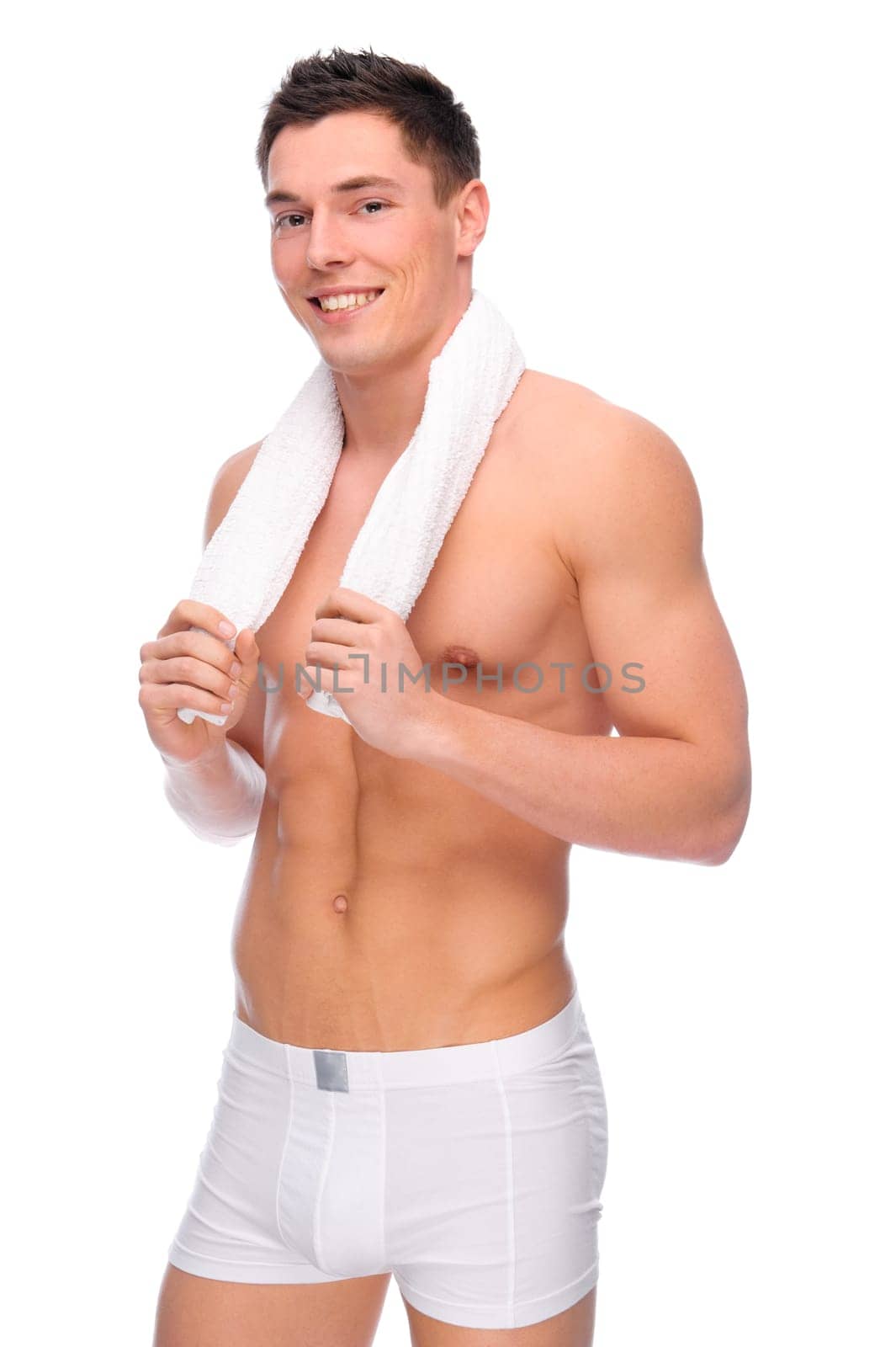 Young man with underwear