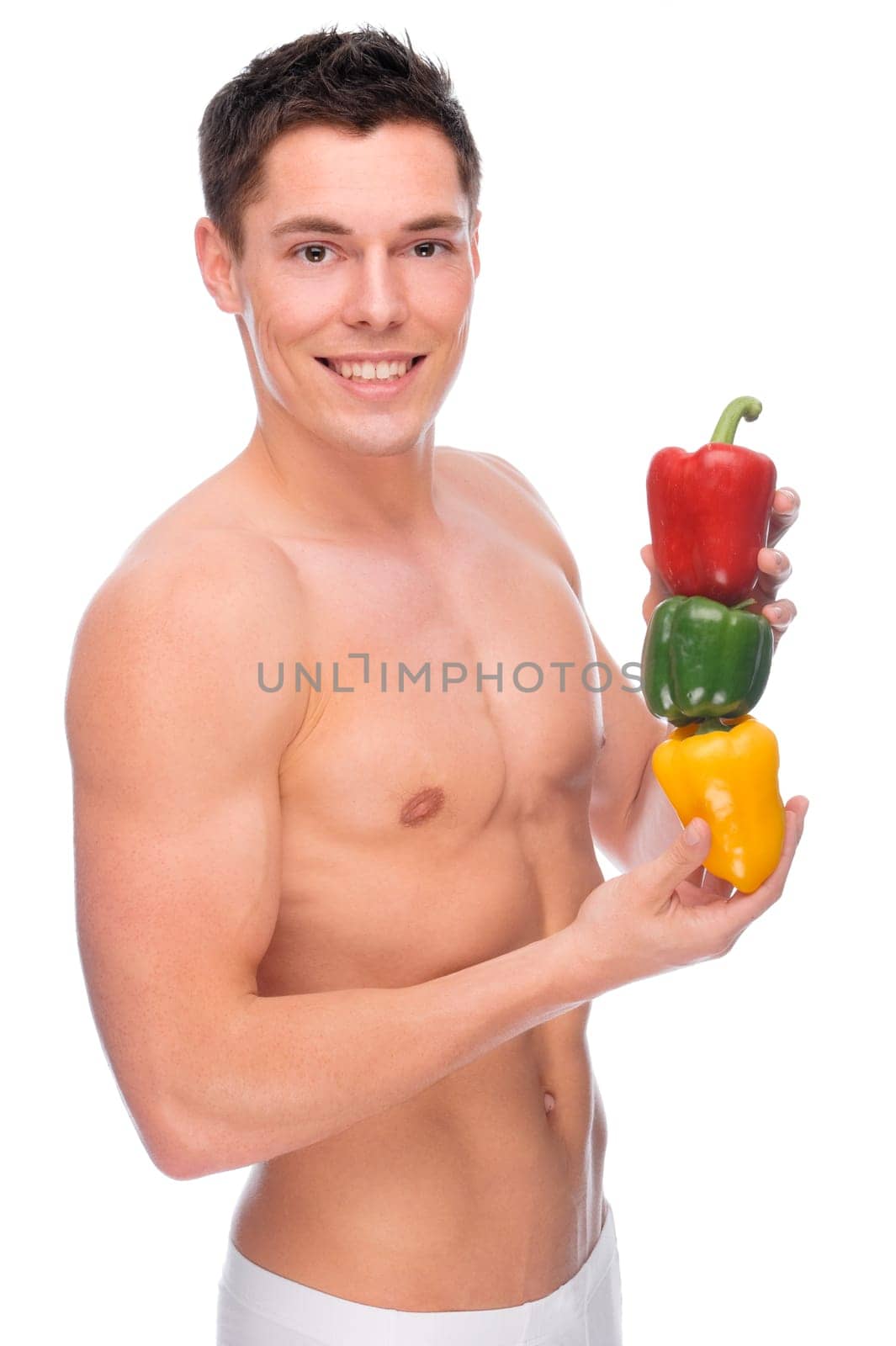 Man with bell pepper