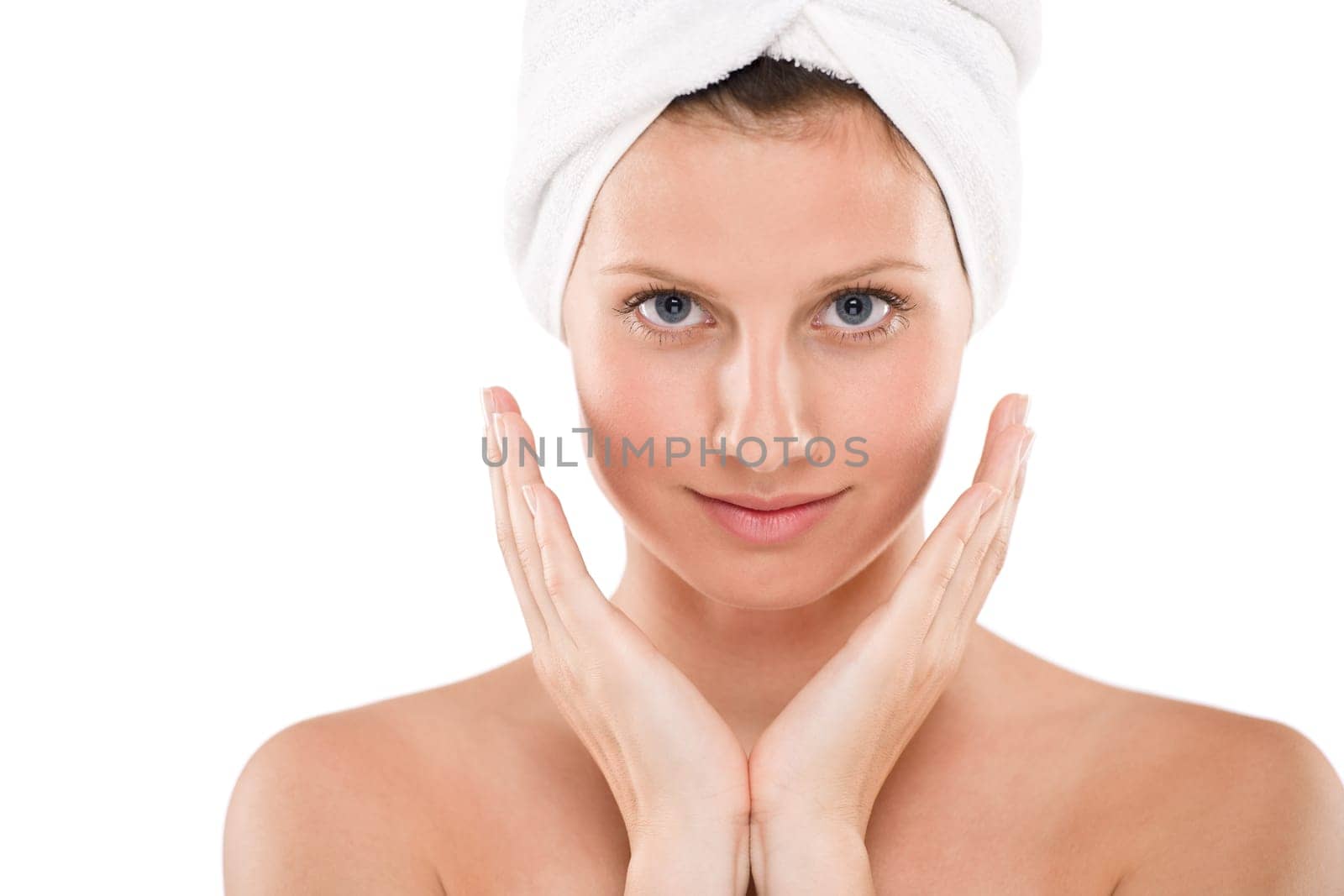 Body care - beautiful woman with towel