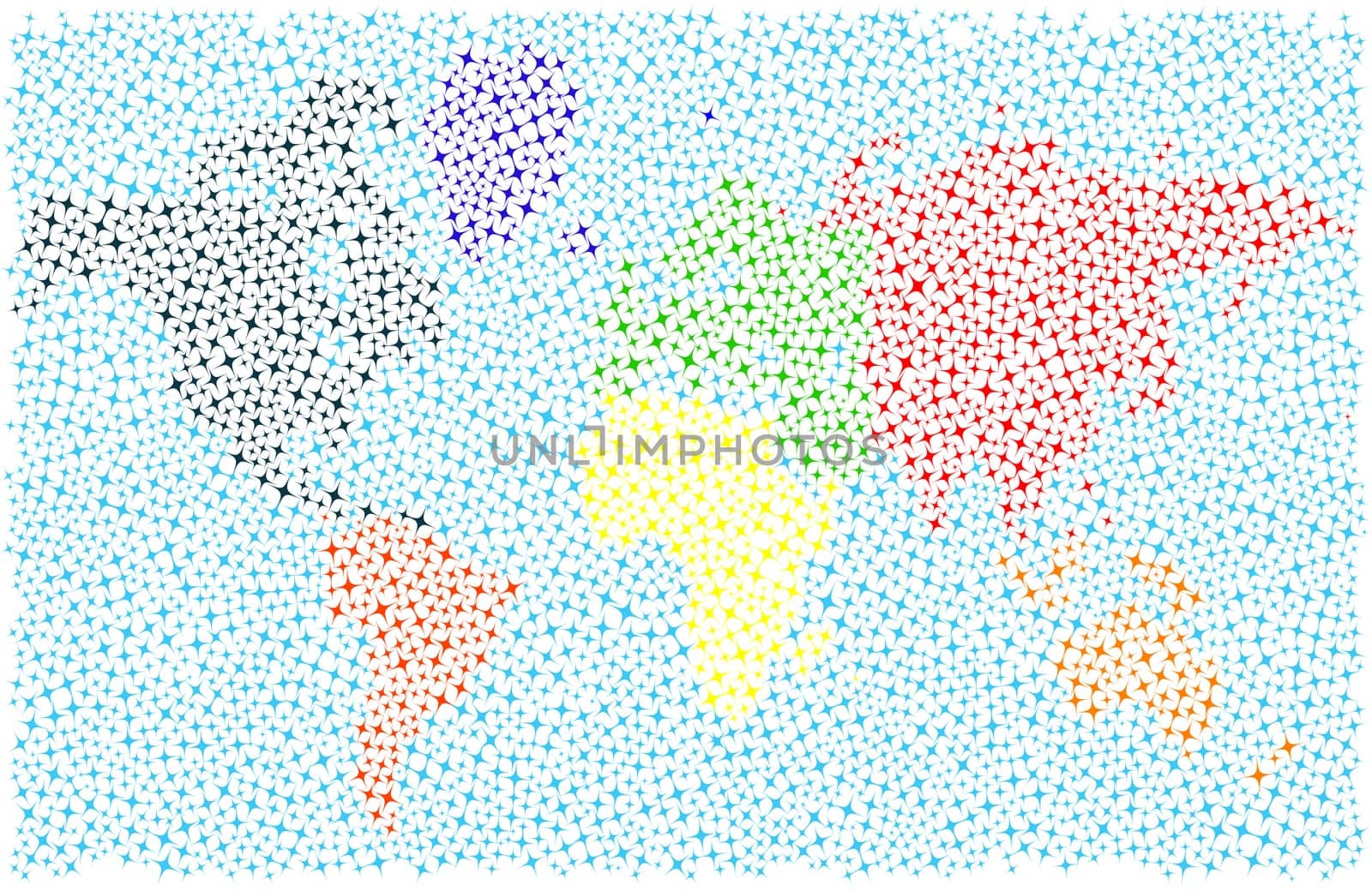 Stylized world map