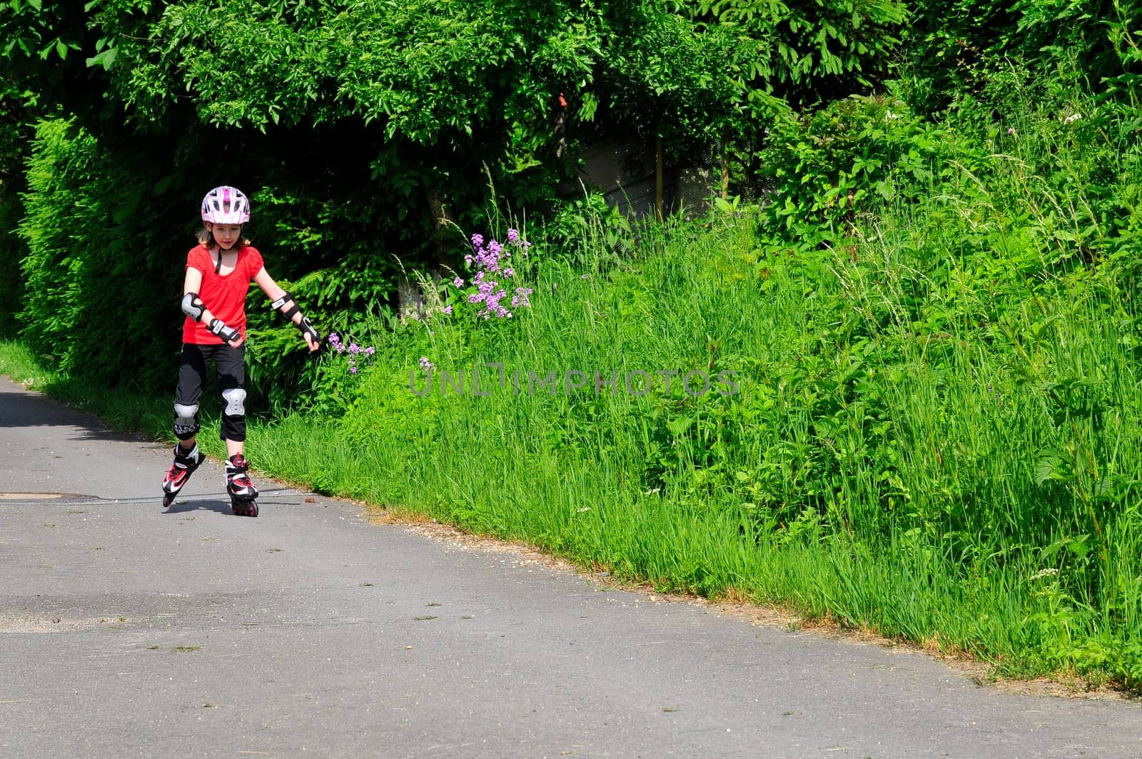 Inline Skating Child Girl Summer