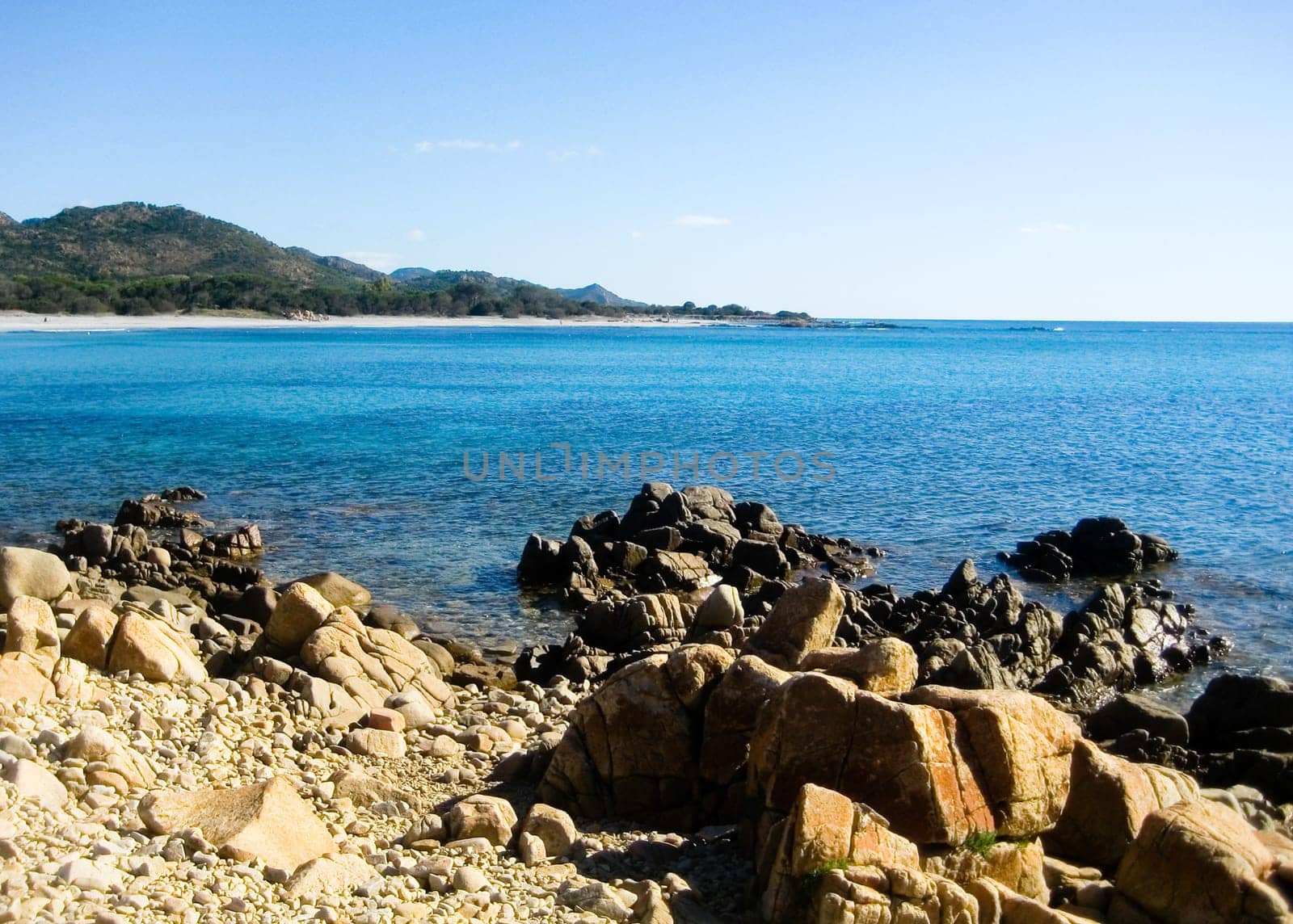 Coastal landscape in Sardinia,sandy beach