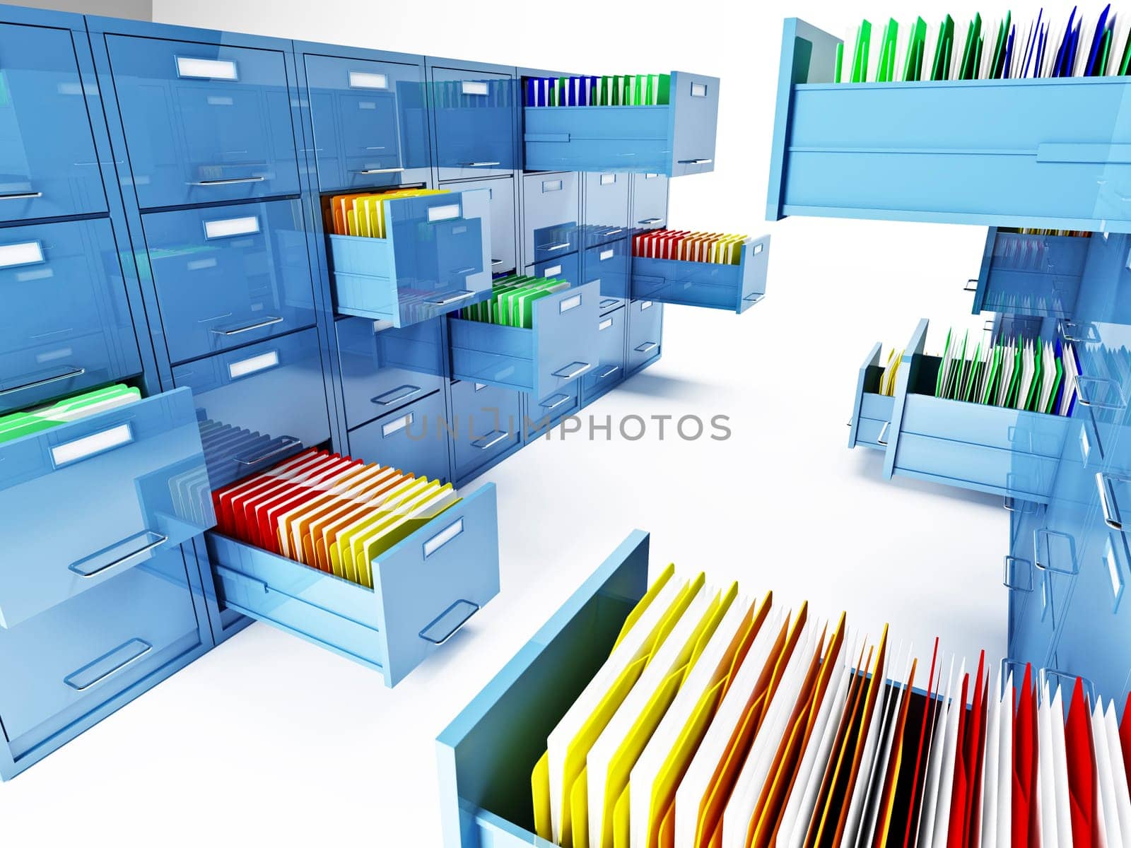 classic file cabinet 3d isolated on white background