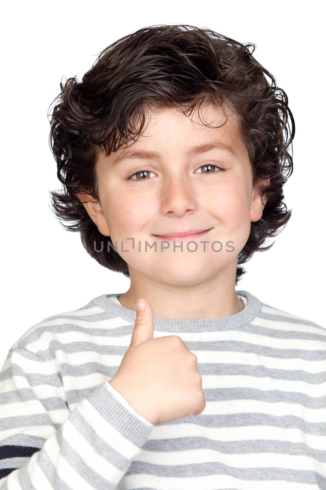 Beautiful child with striped sweater sa