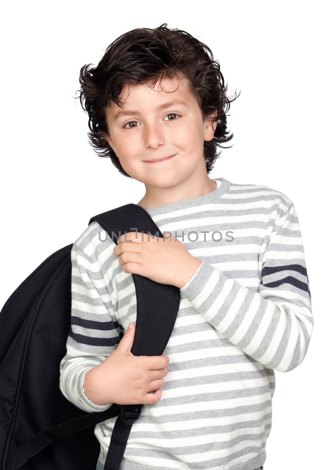 Beautiful student child with backpack