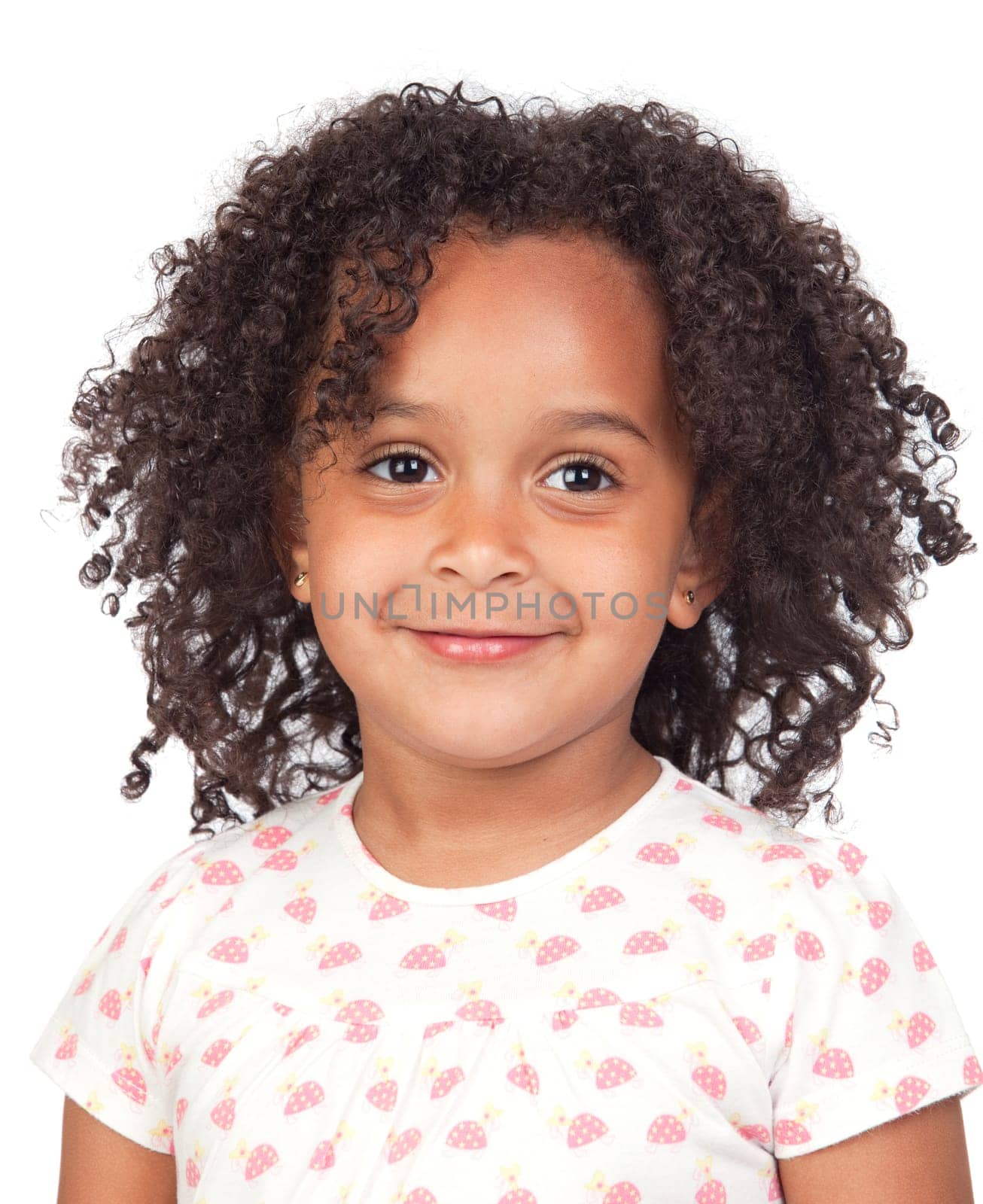 Adorable african little girl with beautiful hairstyle