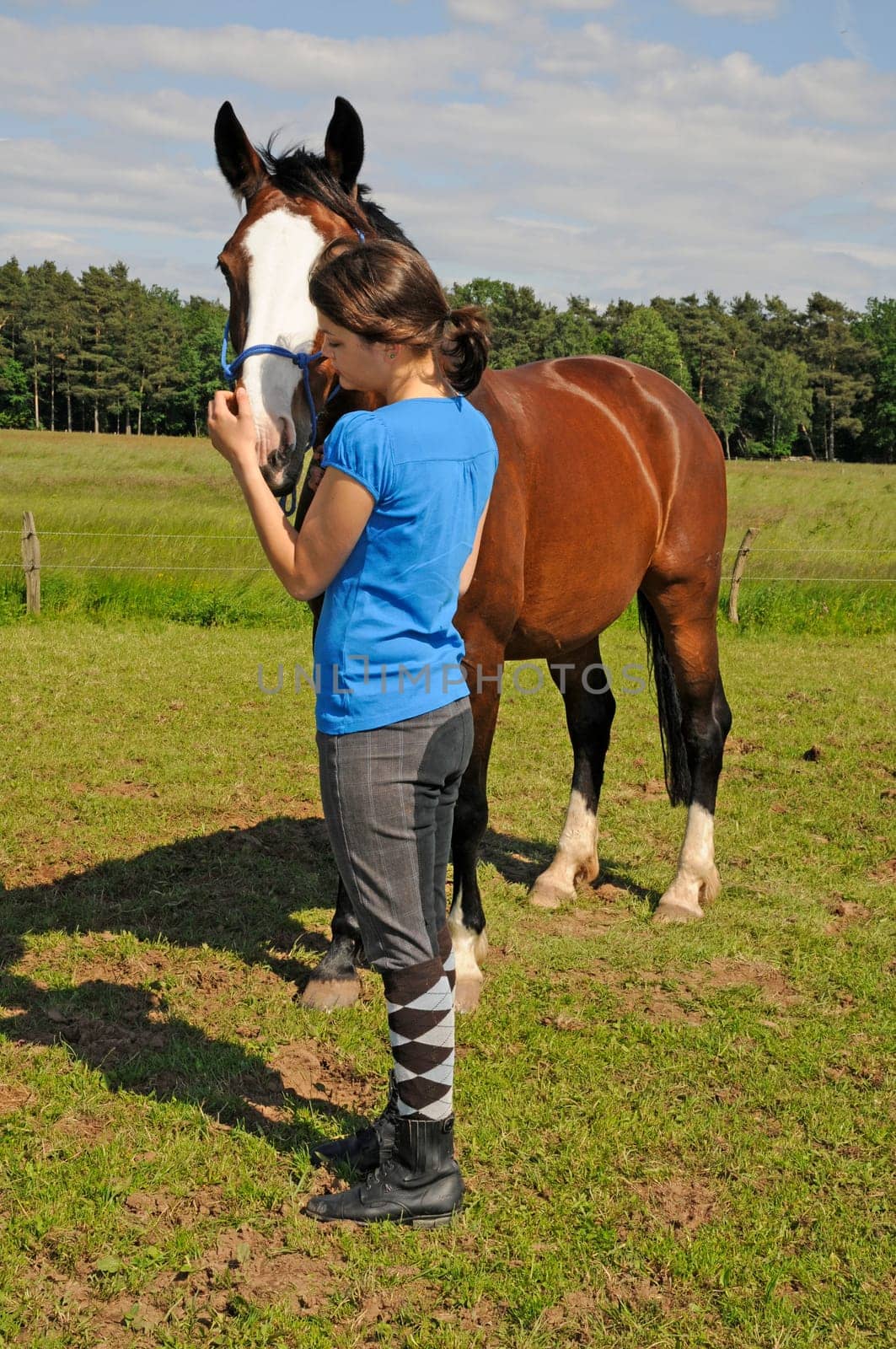 Teenagers with horse