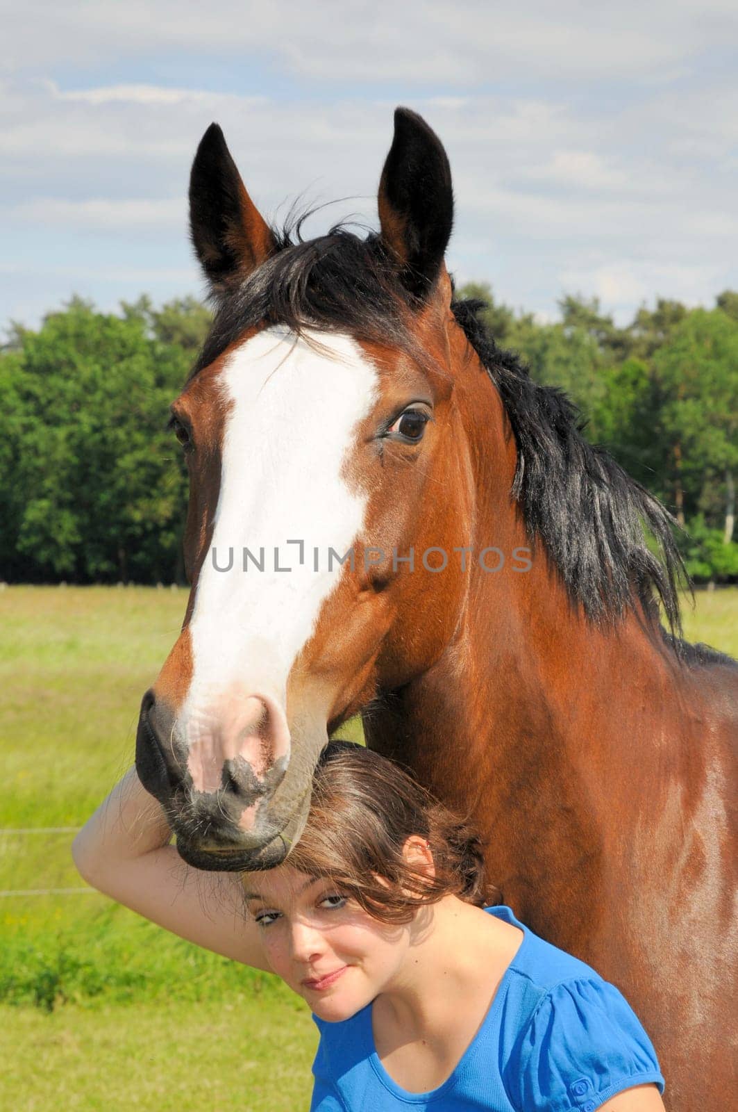 Teenagers with horse