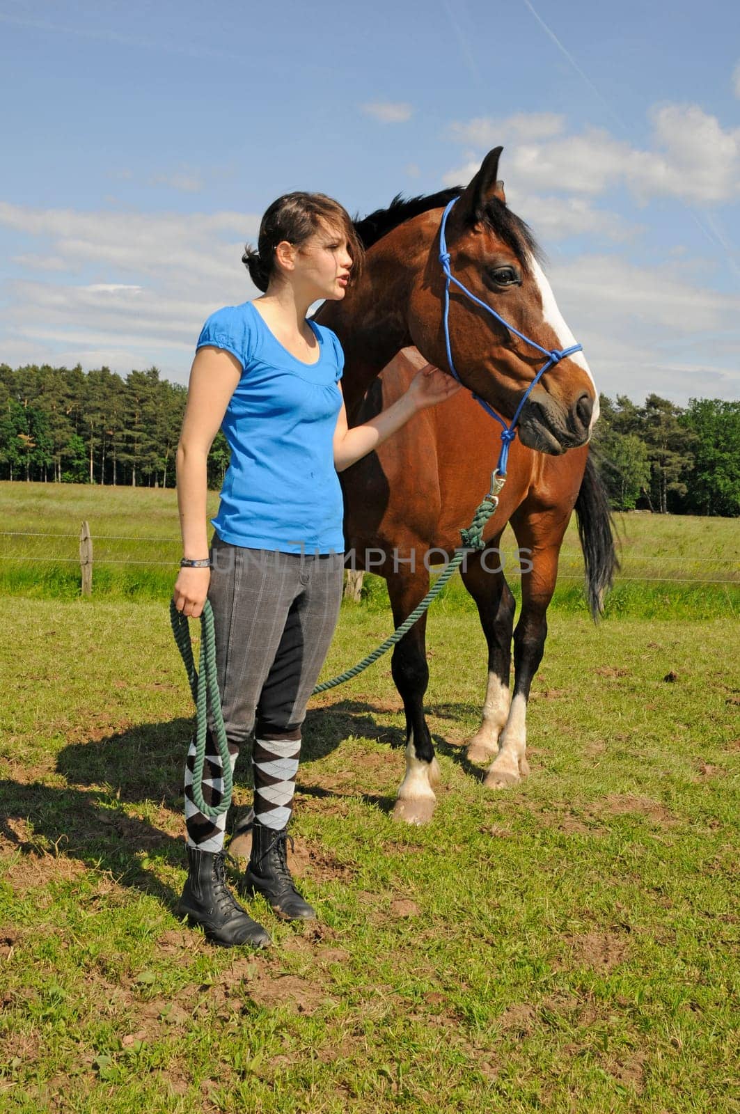 Teenagers with horse