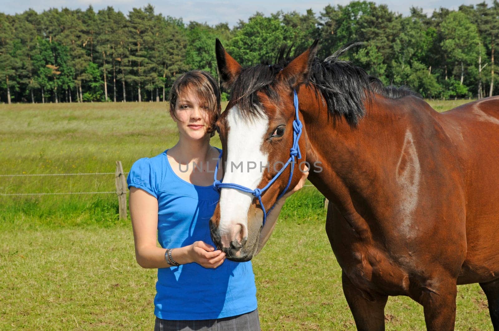 Teenagers with horse