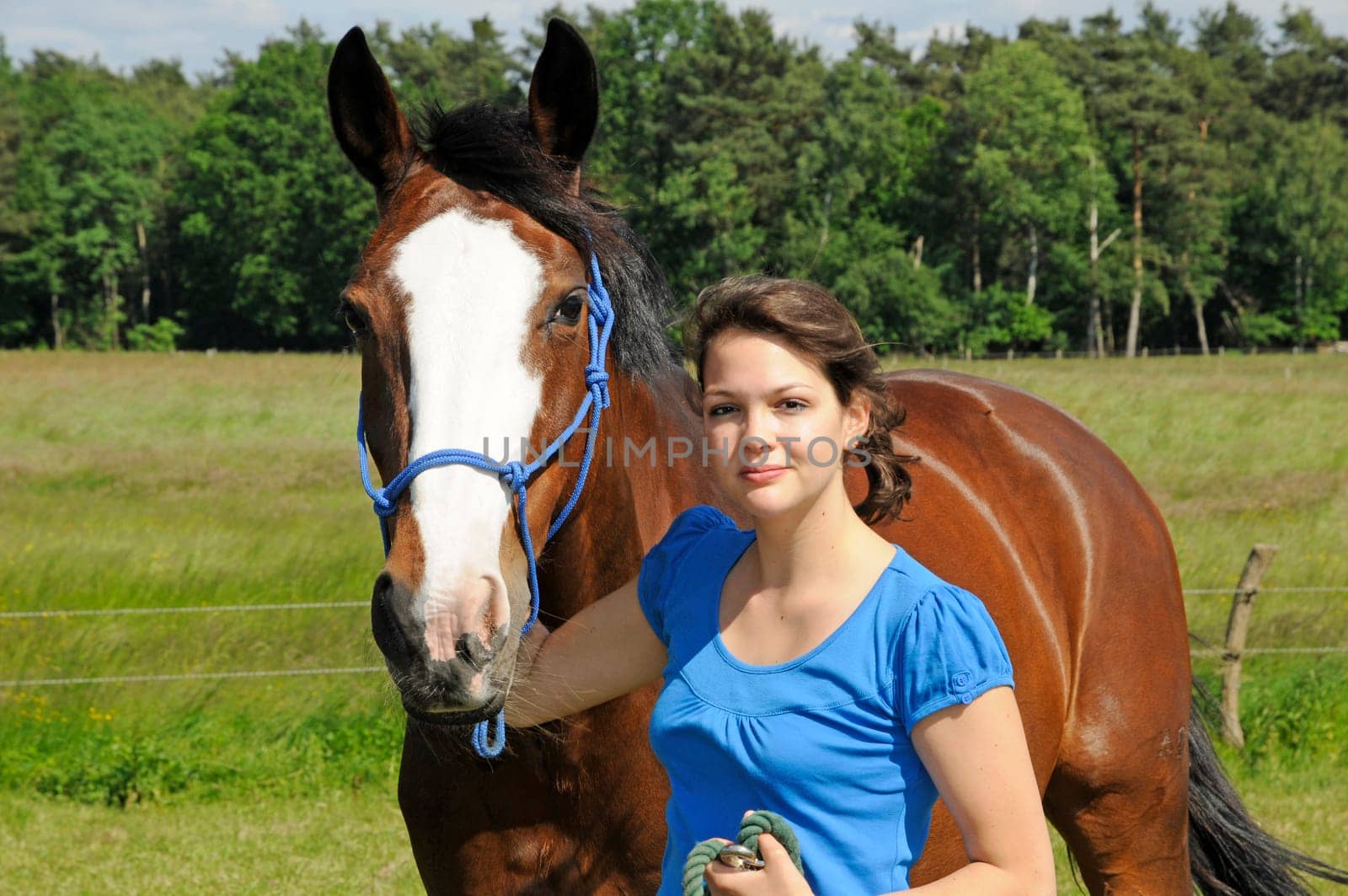Teenagers with horse