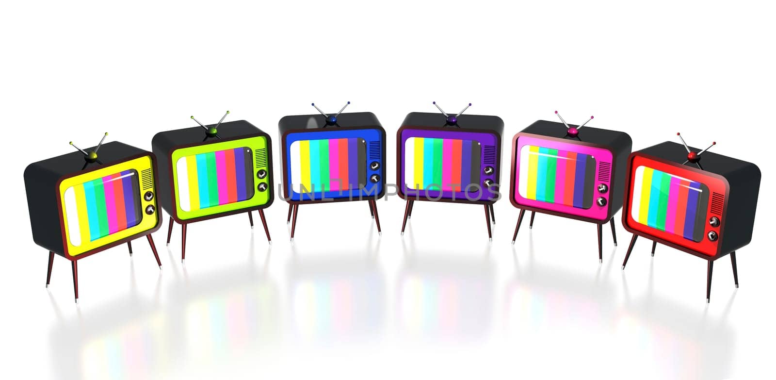 Colorful retro tvs