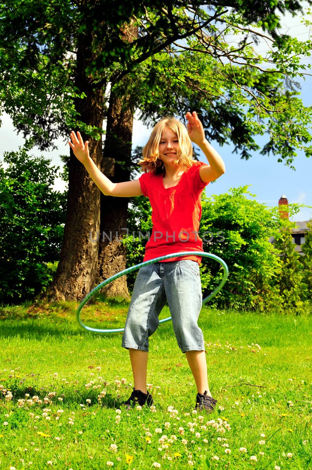 Girl Hopping Jumping