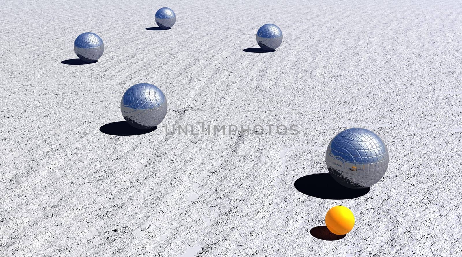 Petanque game by daylight