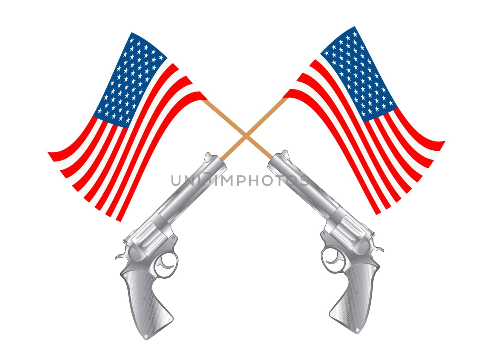 USA FLAG AND GUNS