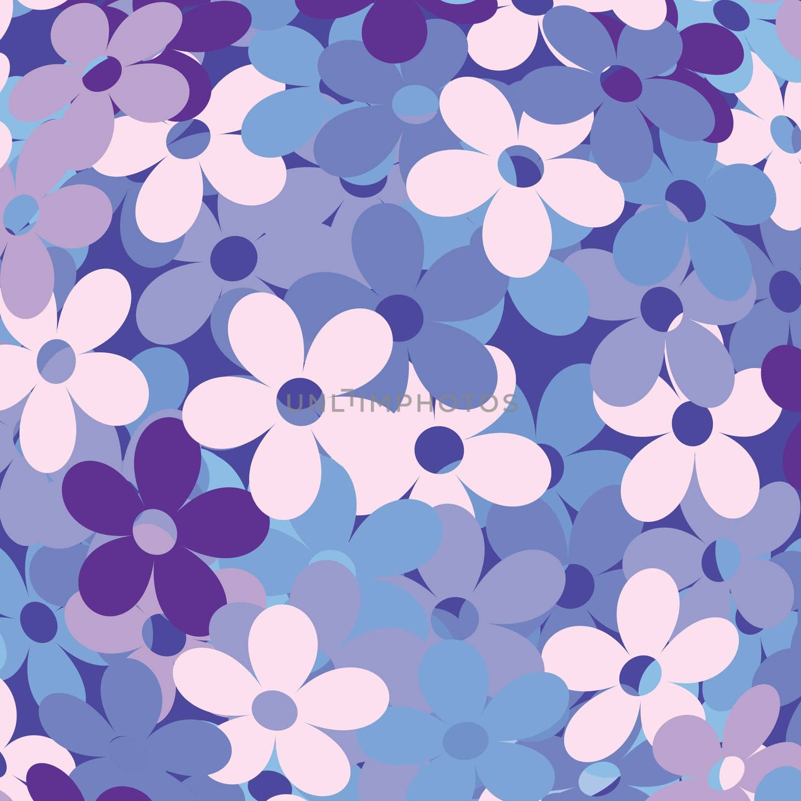 Background with flowers in blue