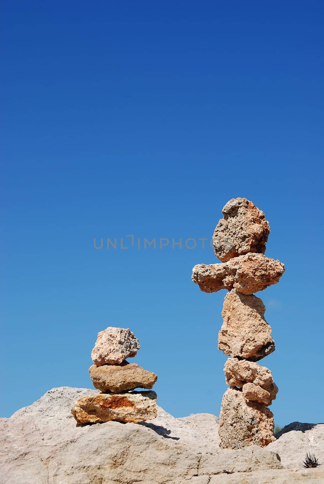 two stacks of stones