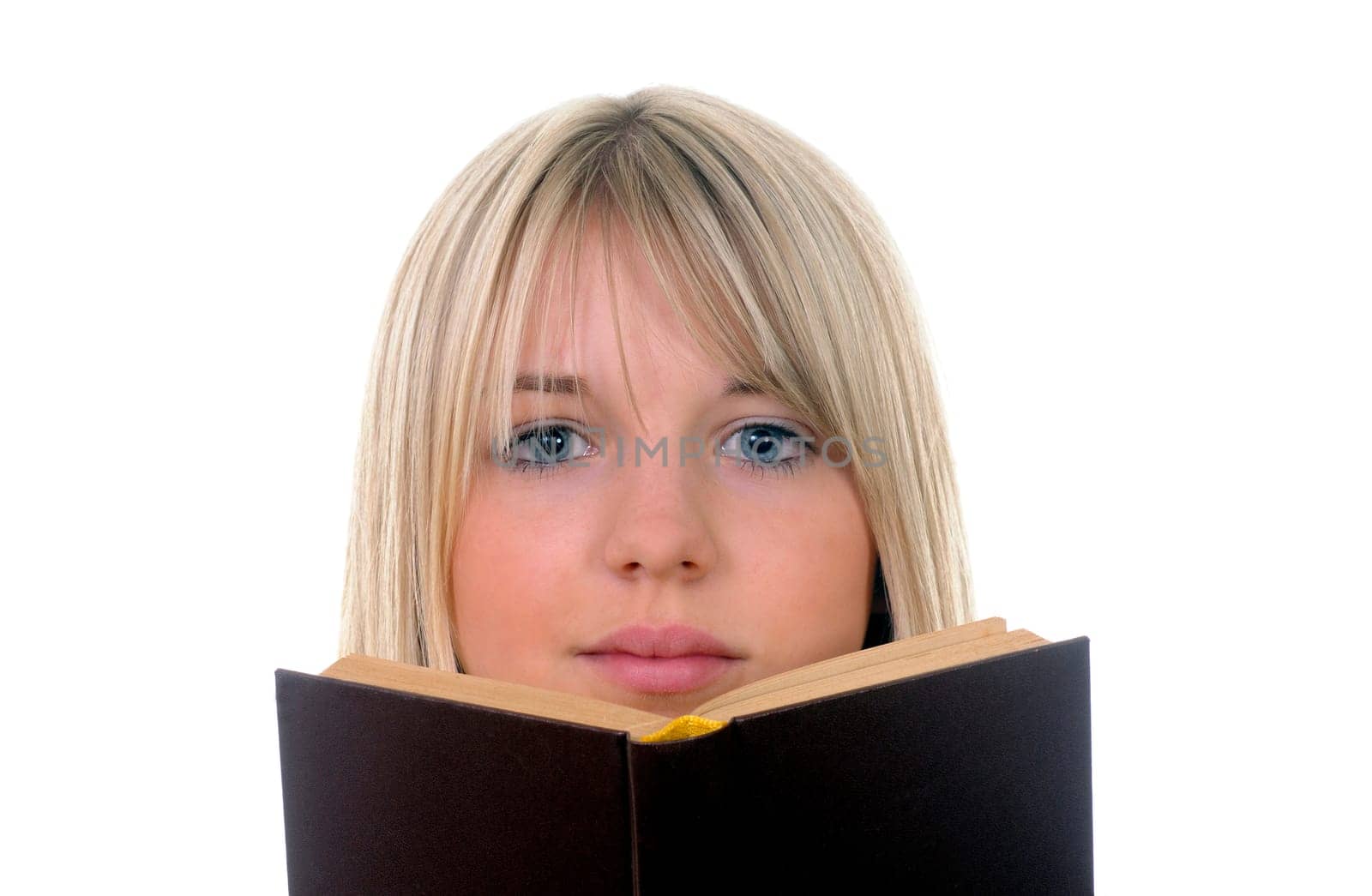 young woman with book