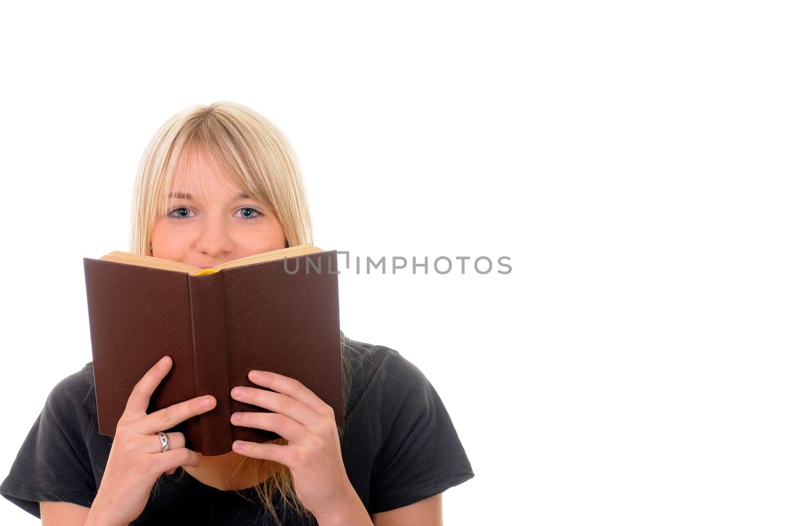 young woman with book