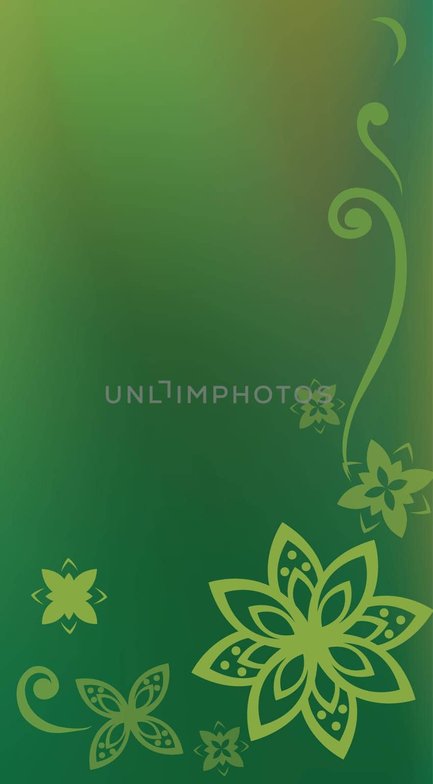 green flower pattern