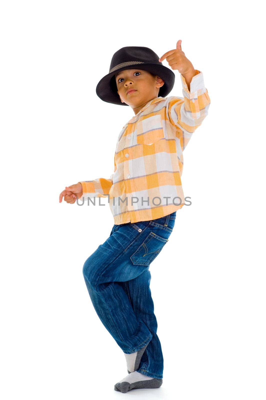 cute boy dancing