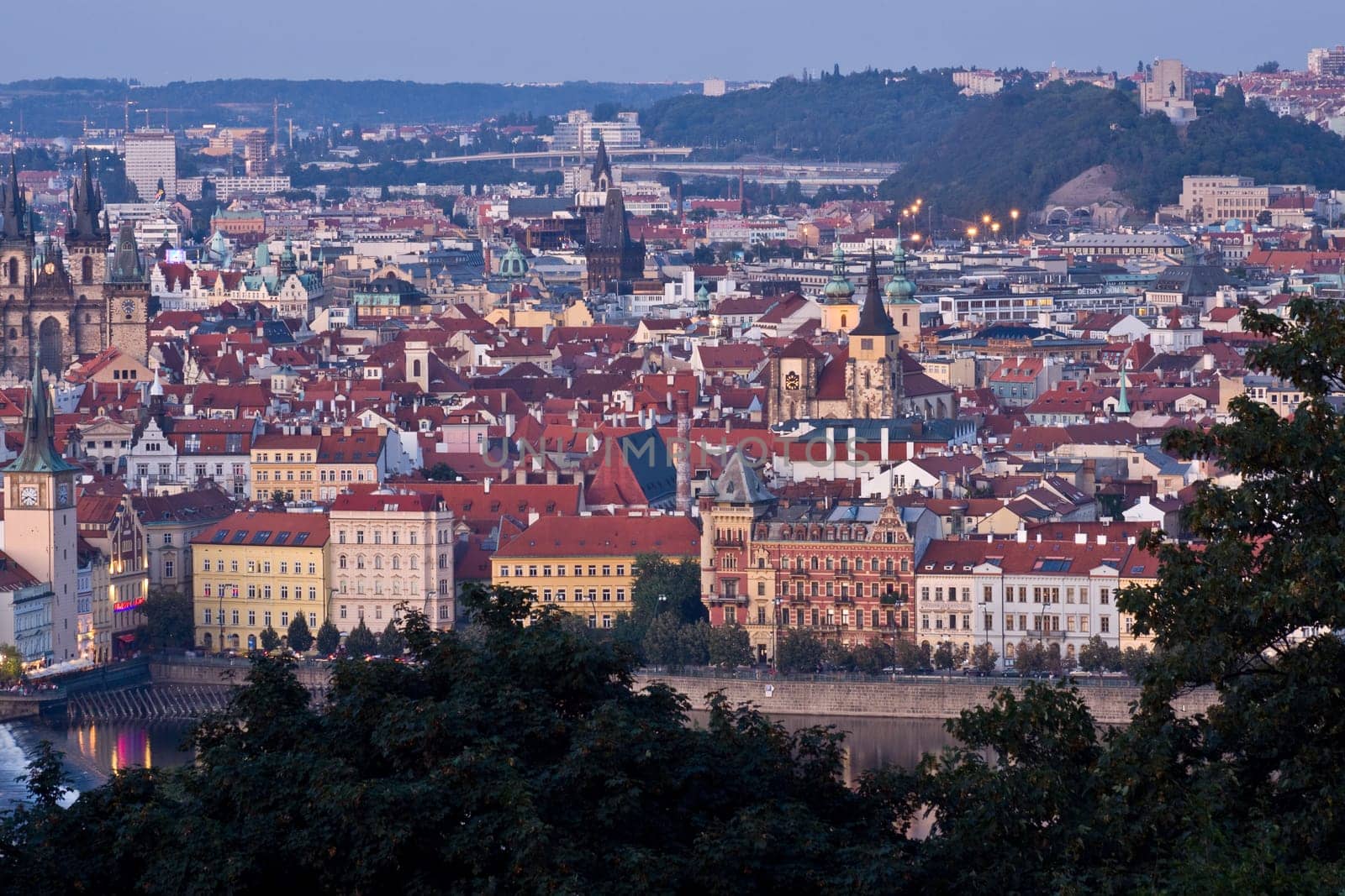 City of Prague in the evening