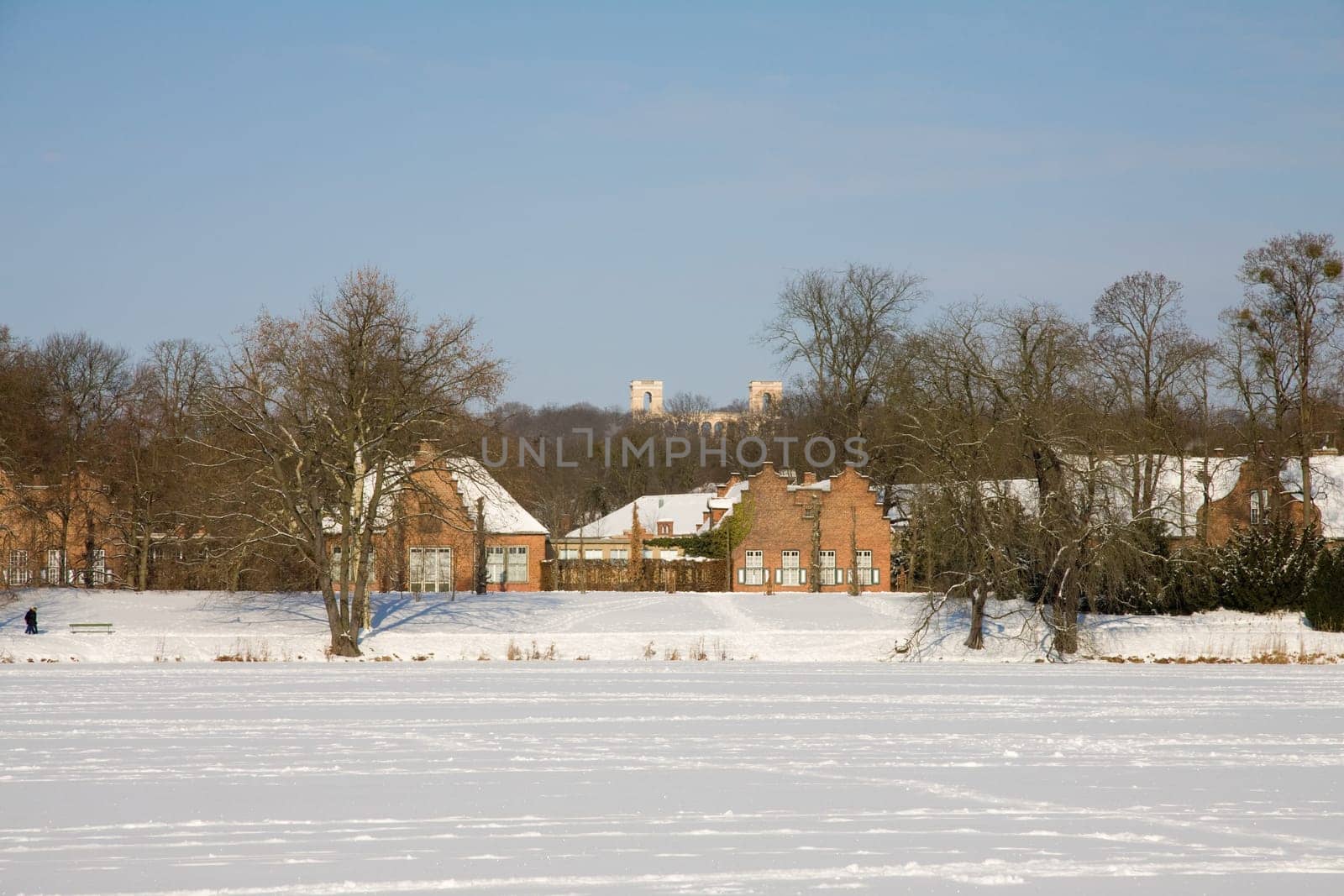 Buildings in the snow
