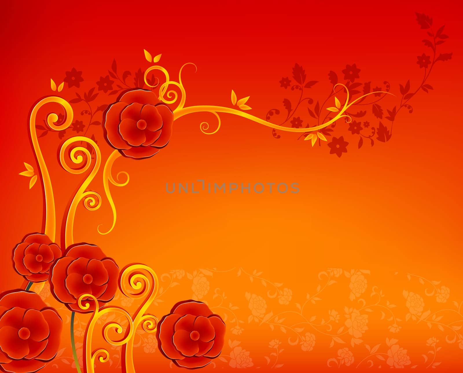 red flower pattern