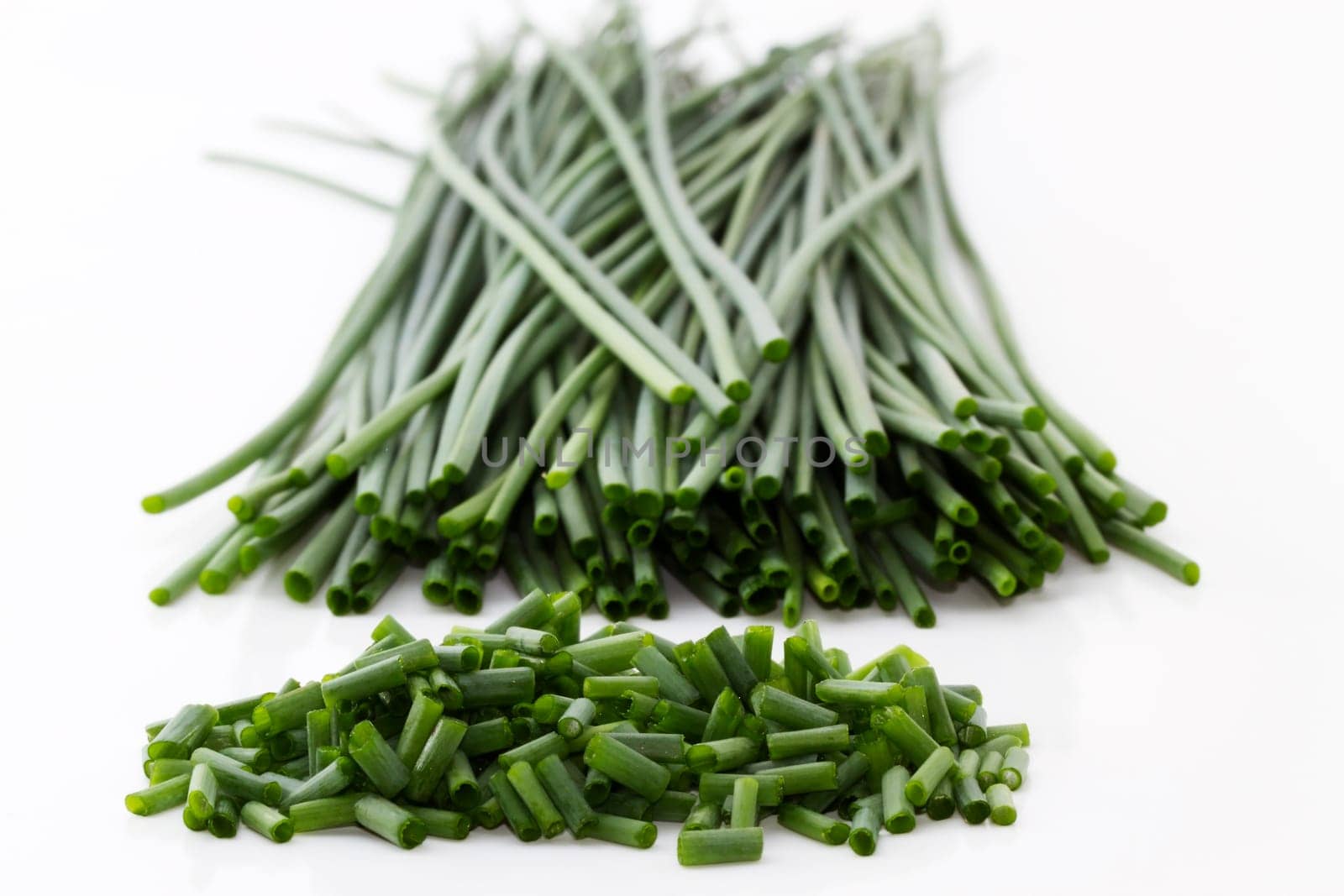 Chives sliced deep