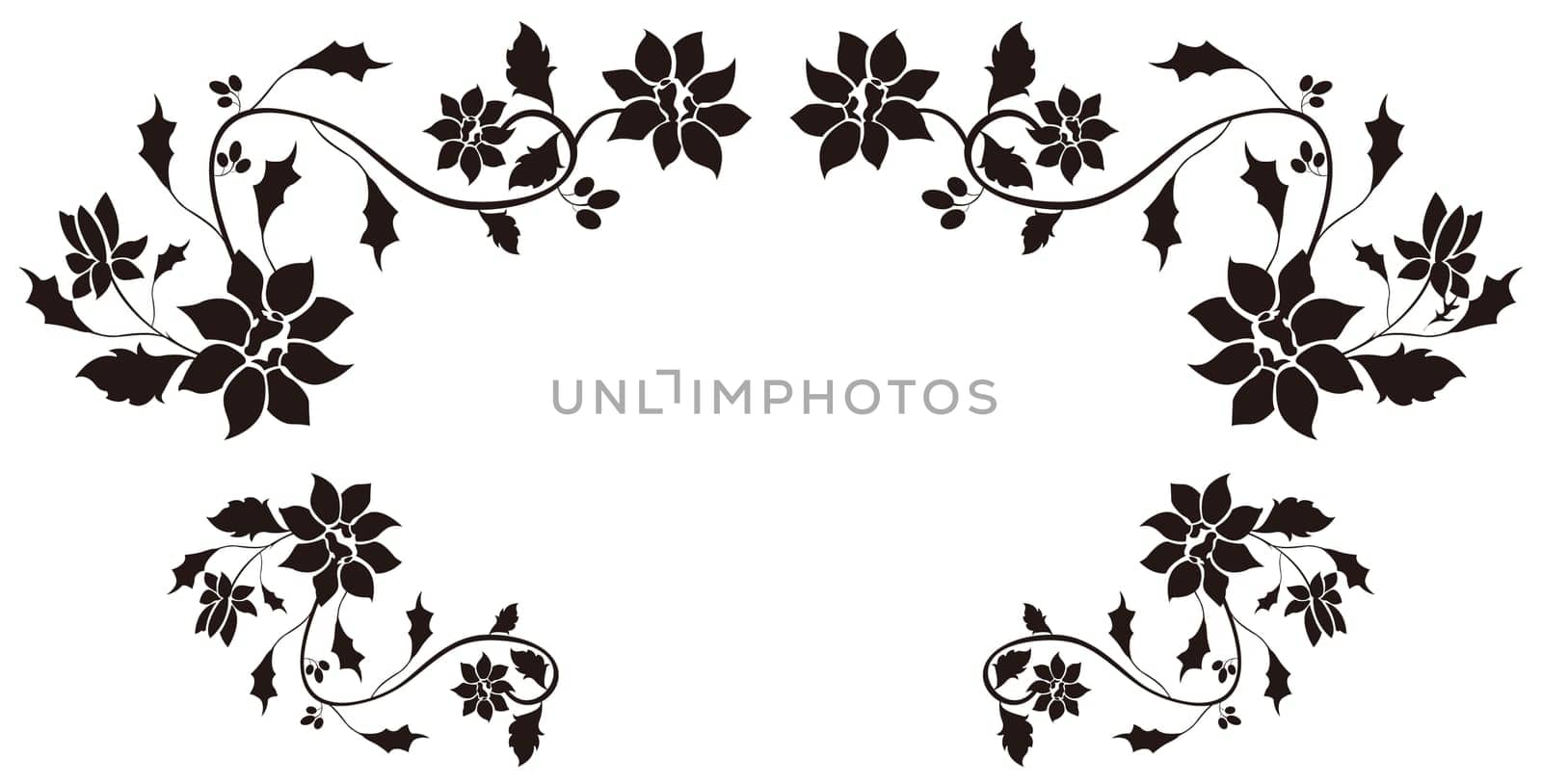 black flower pattern