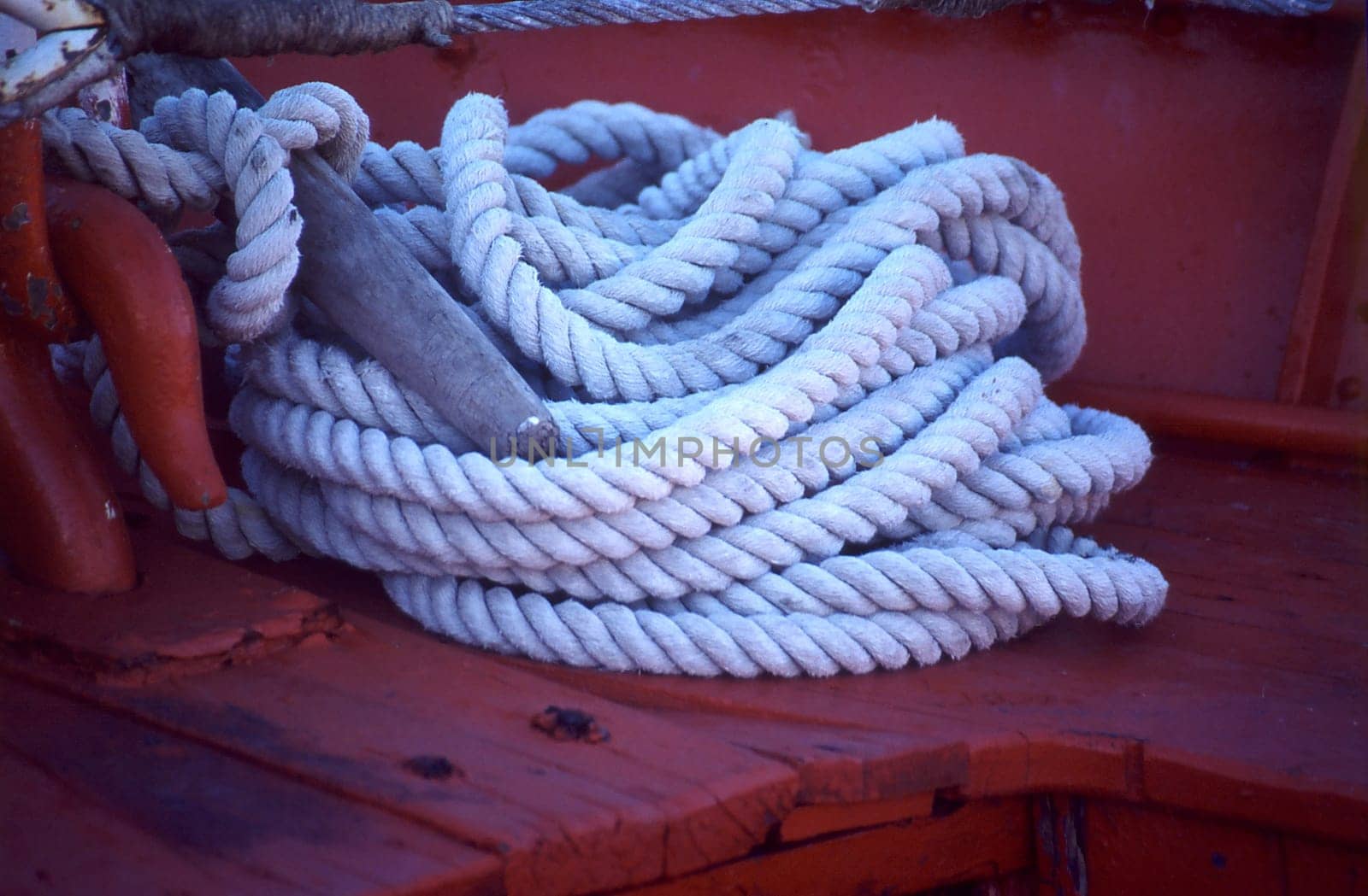 Close up of white rope