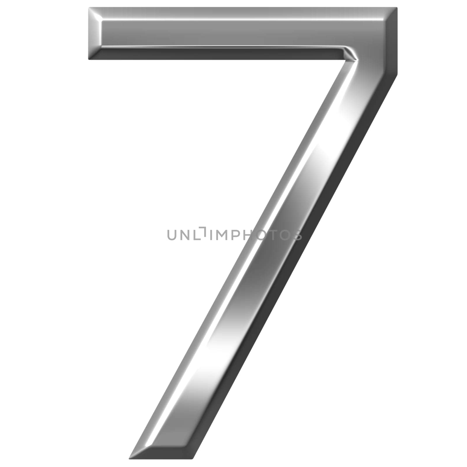 3D Silver Number 7
