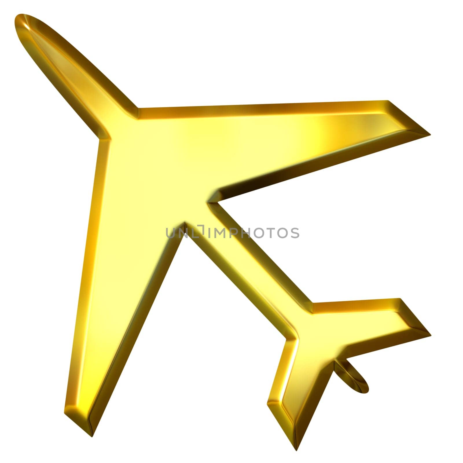 3D Golden Airplane