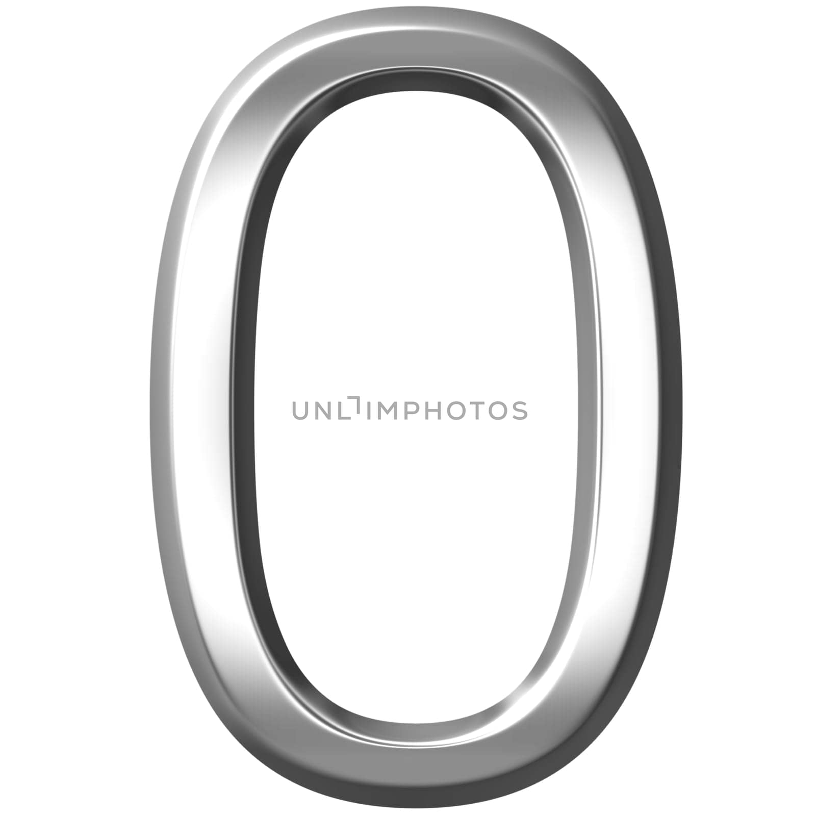 3D Silver Number 0