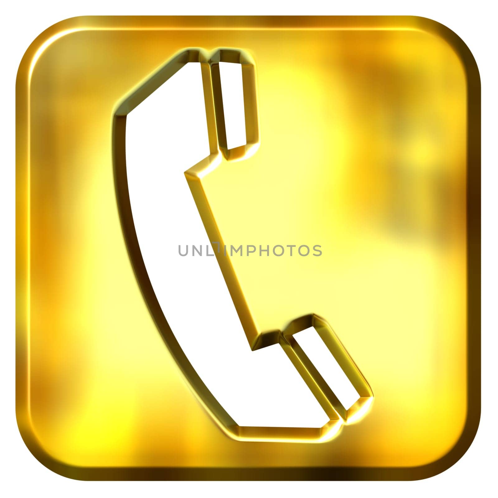 3D Golden Telephone Sign