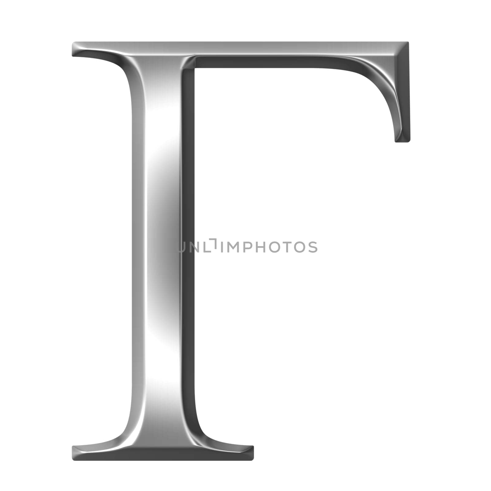 3D Silver Greek Letter Gamma