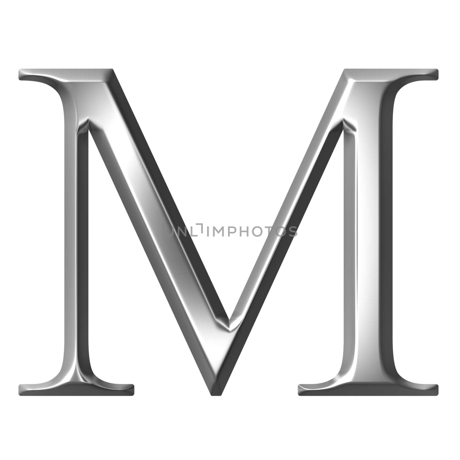 3D Silver Greek Letter My