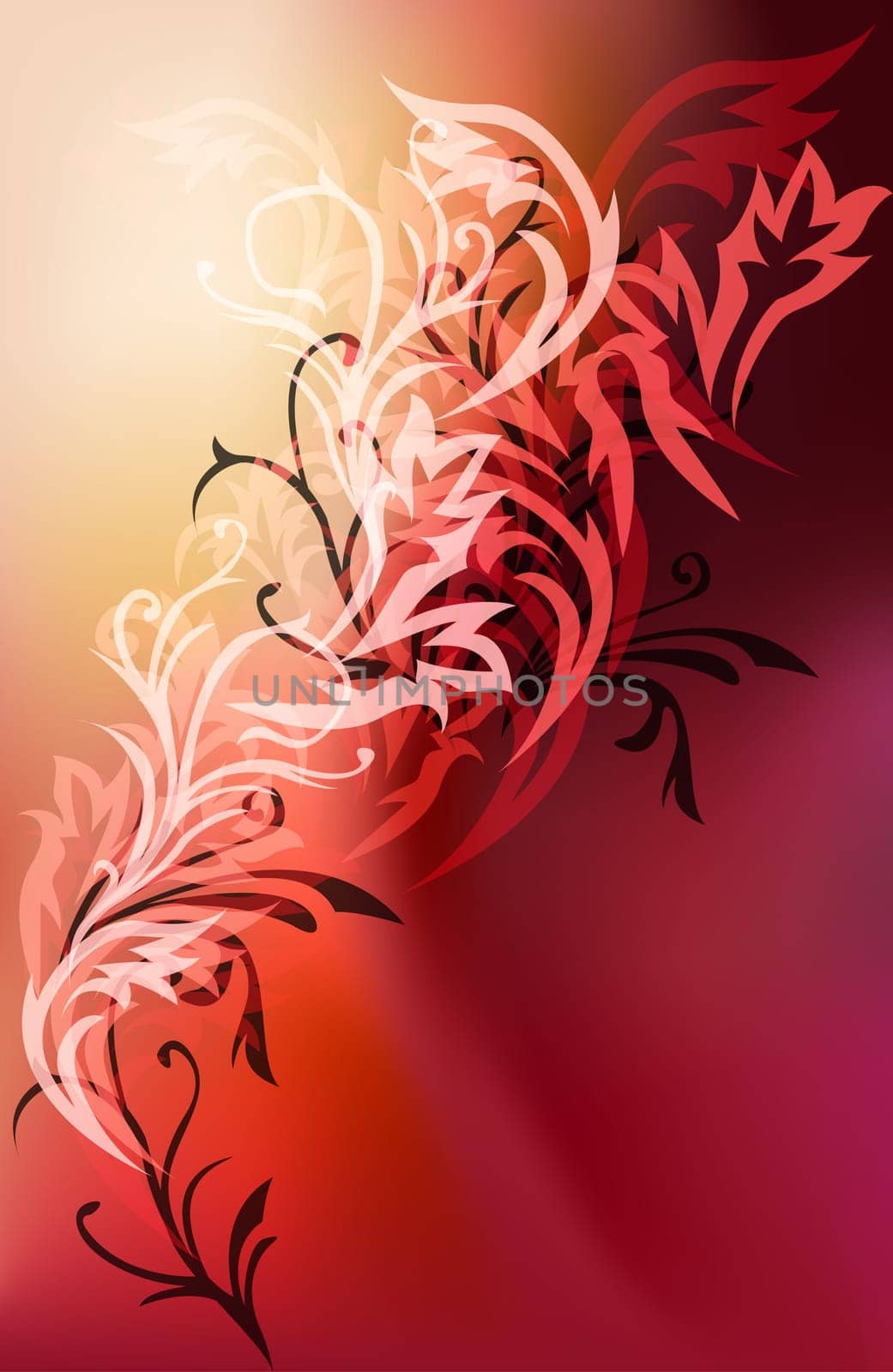 red flower pattern