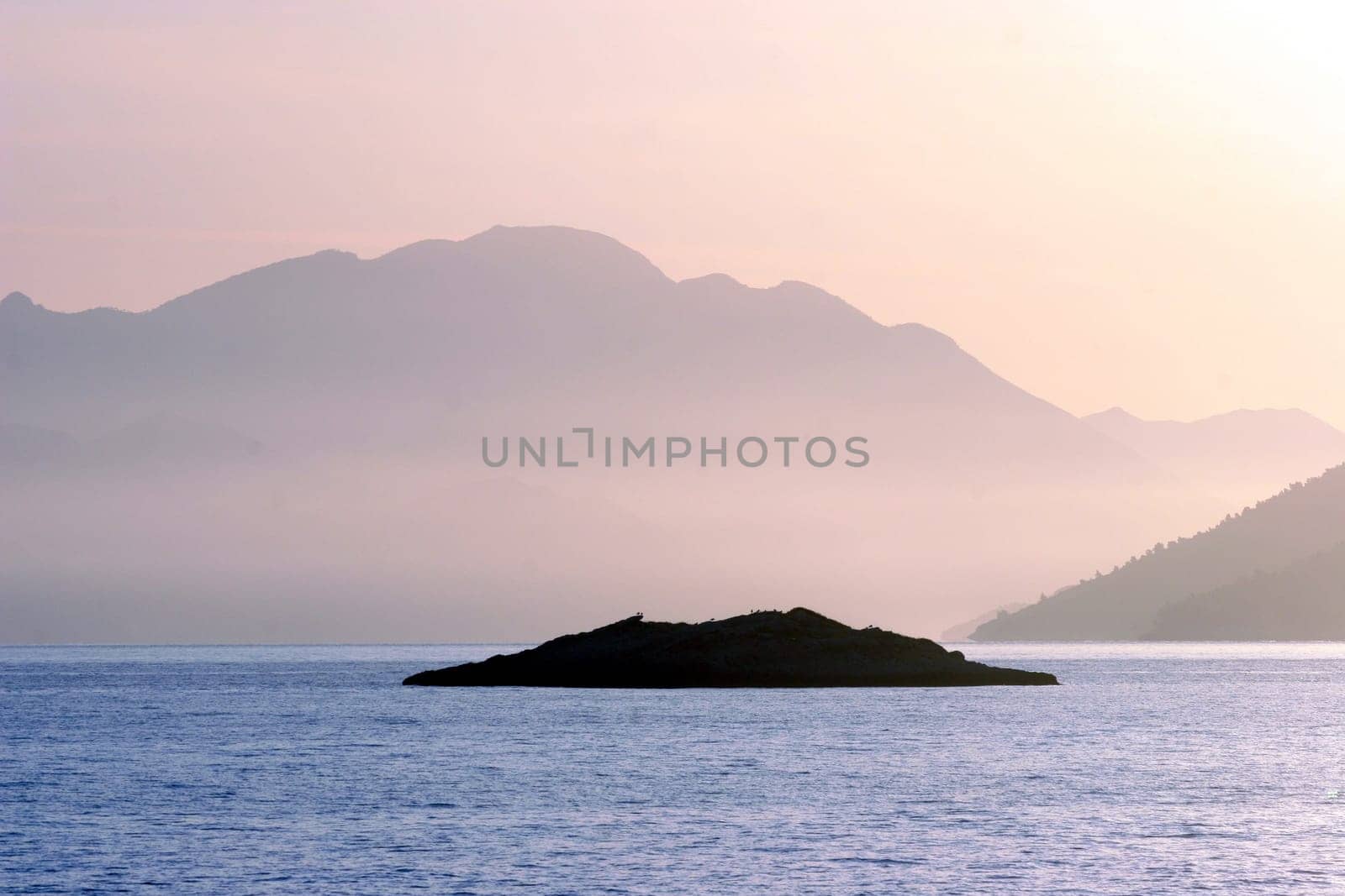 Sunrise on Korcula island, Adriatic sea