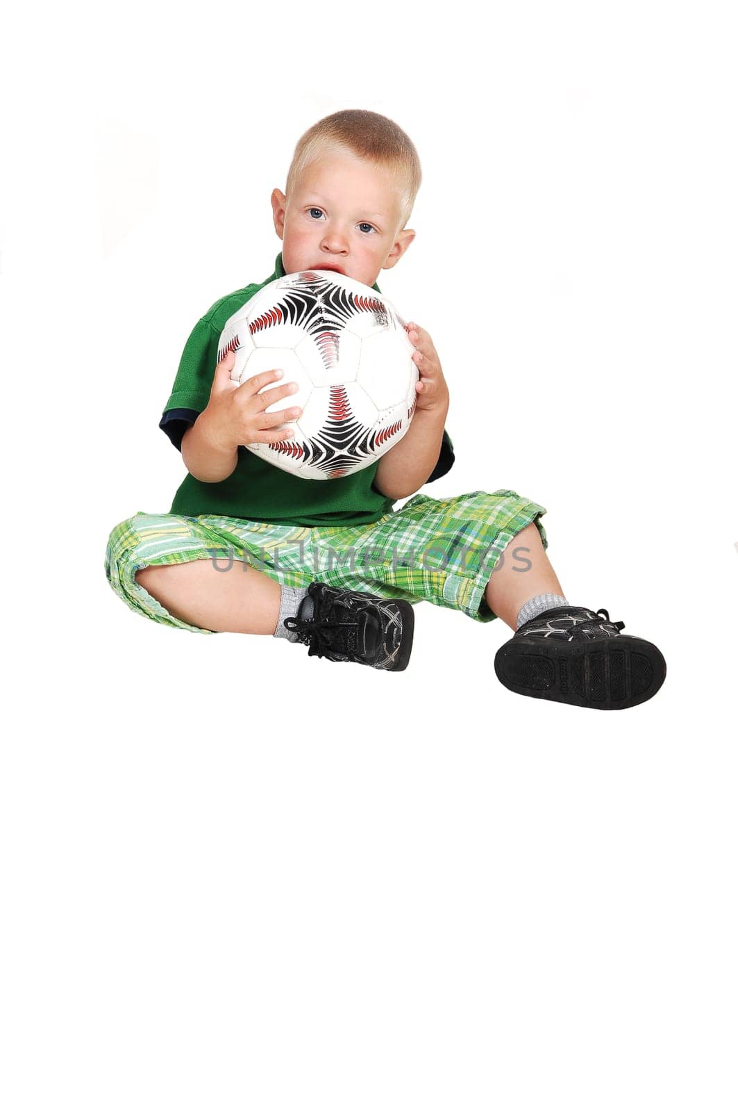 Little boy with football.