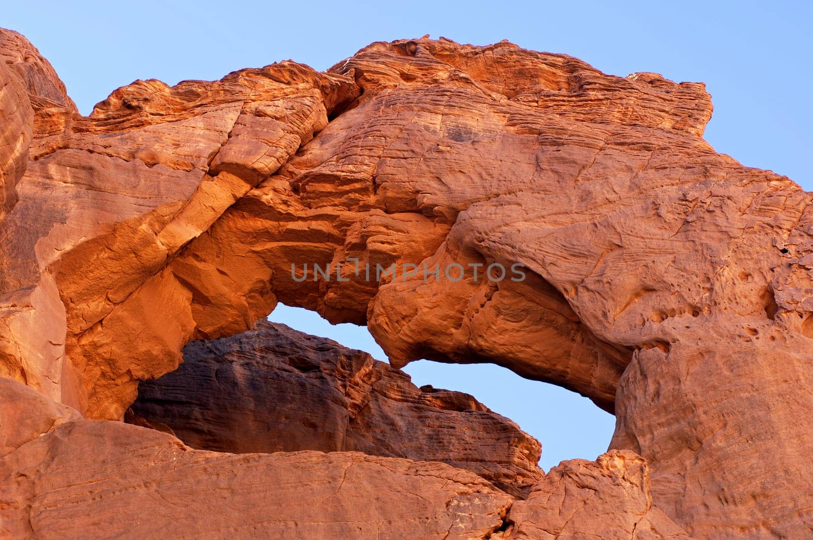Rock arch in the Akakus Mountains,Sahara Desert,Libya