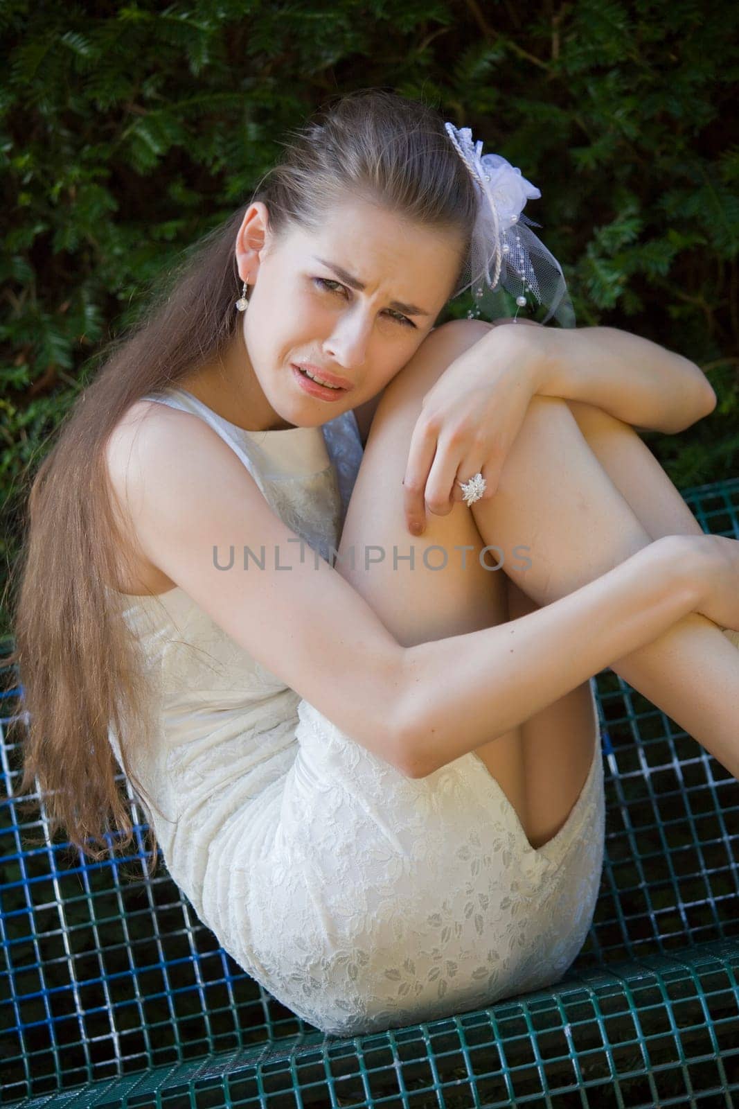 sad bride crying