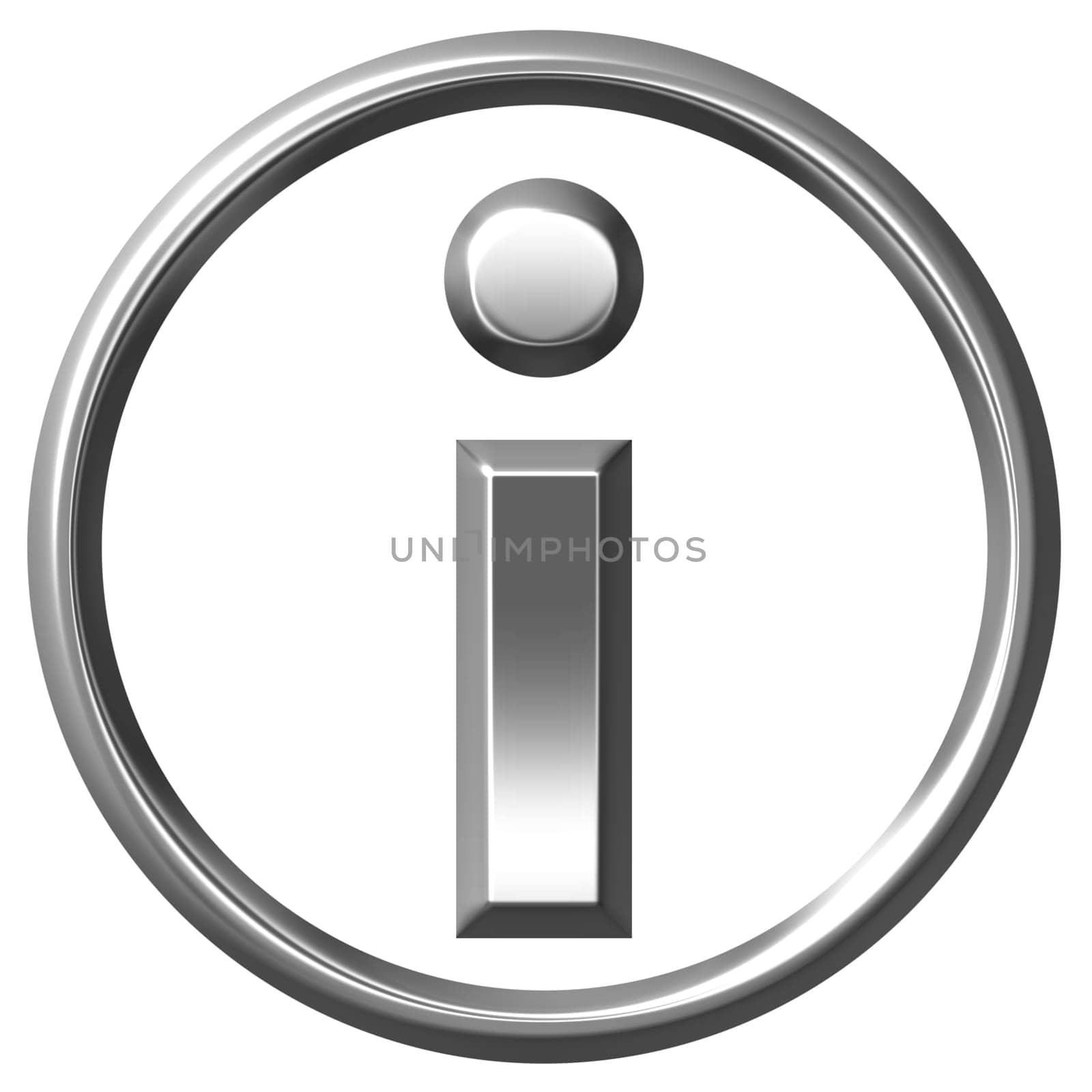 3D Silver Information Symbol