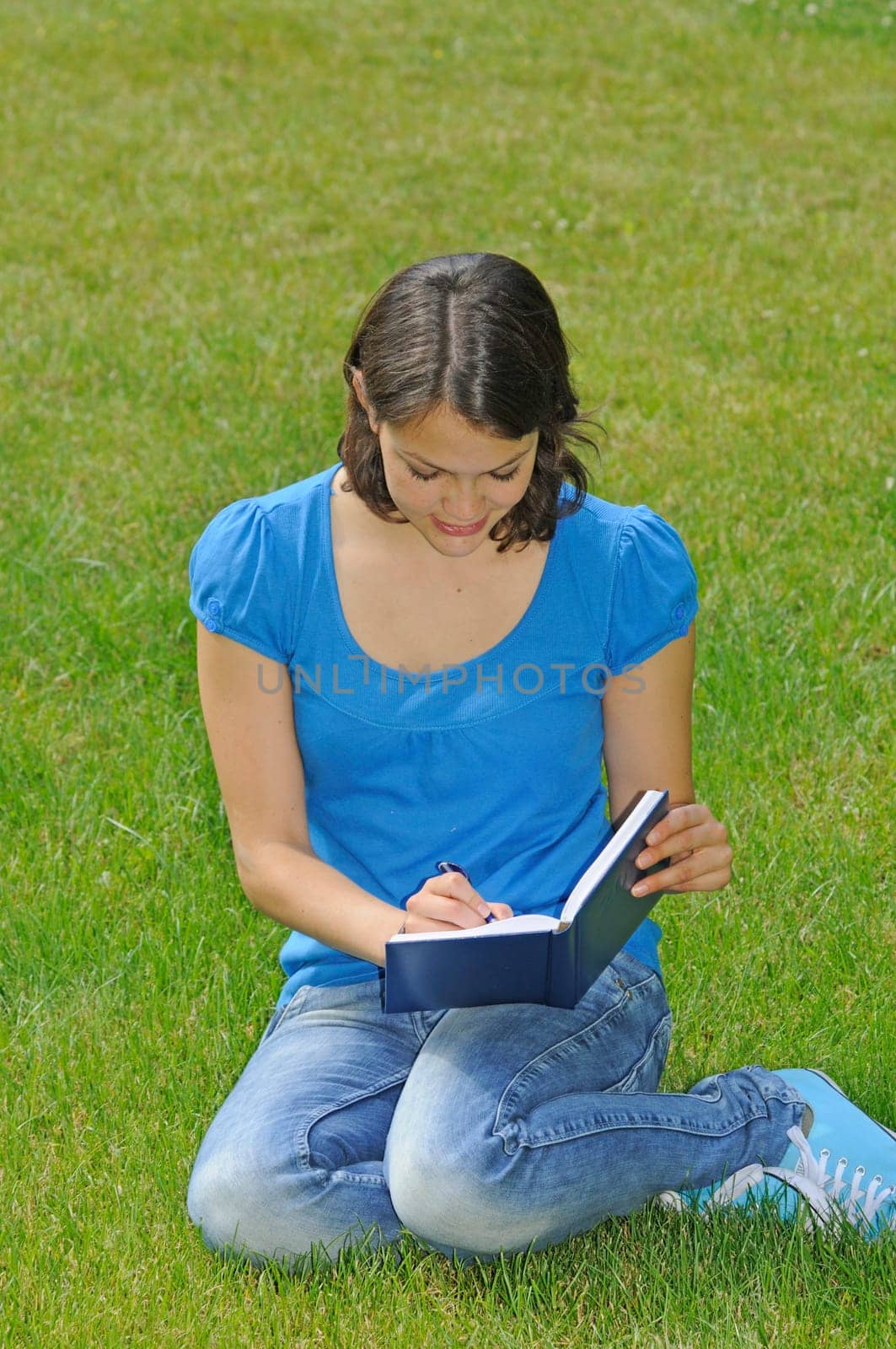 Teenagers with book