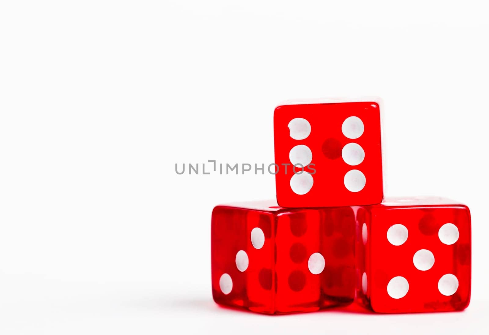 Three cubes on white