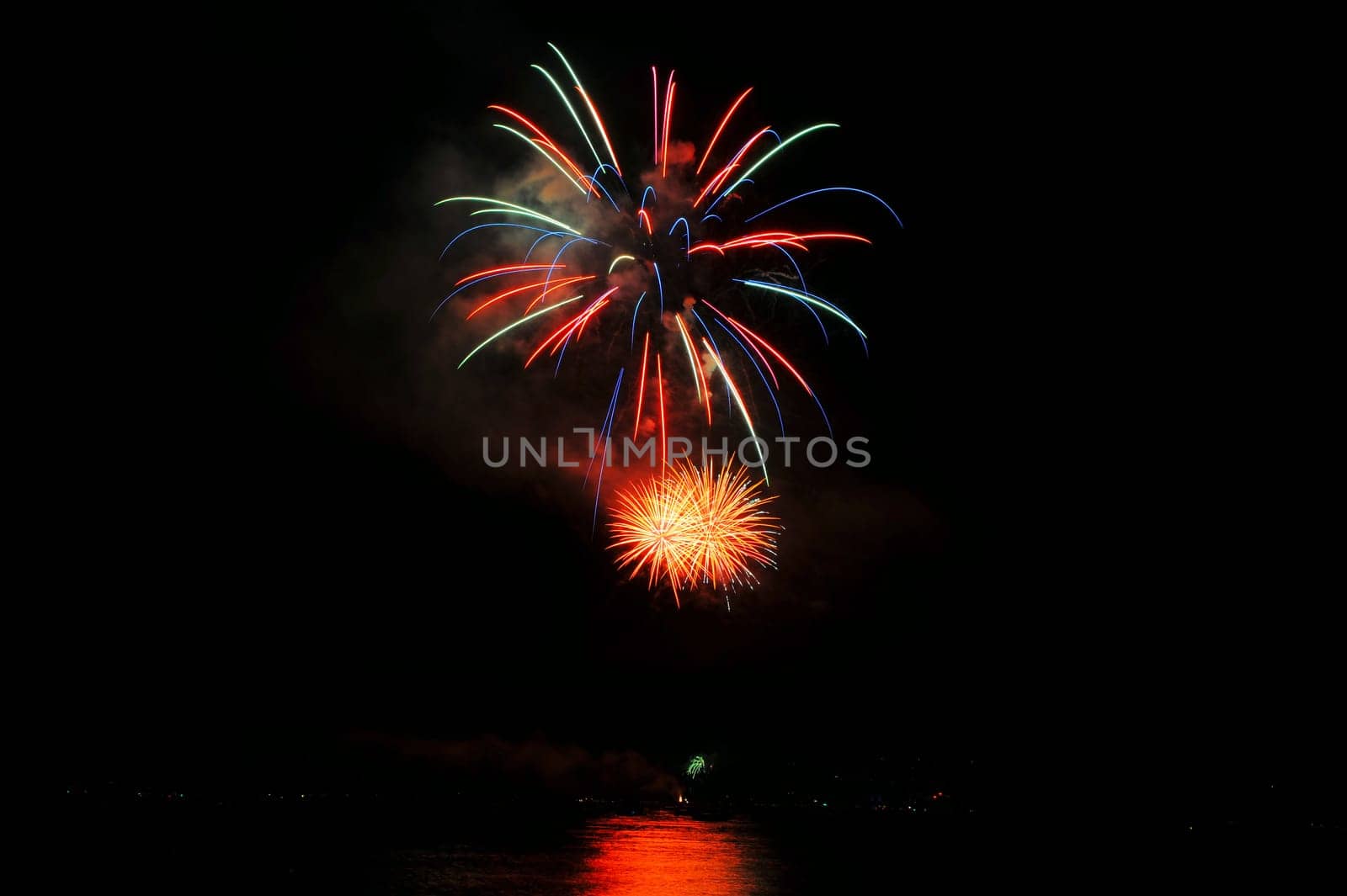 Red And Green Fireworks